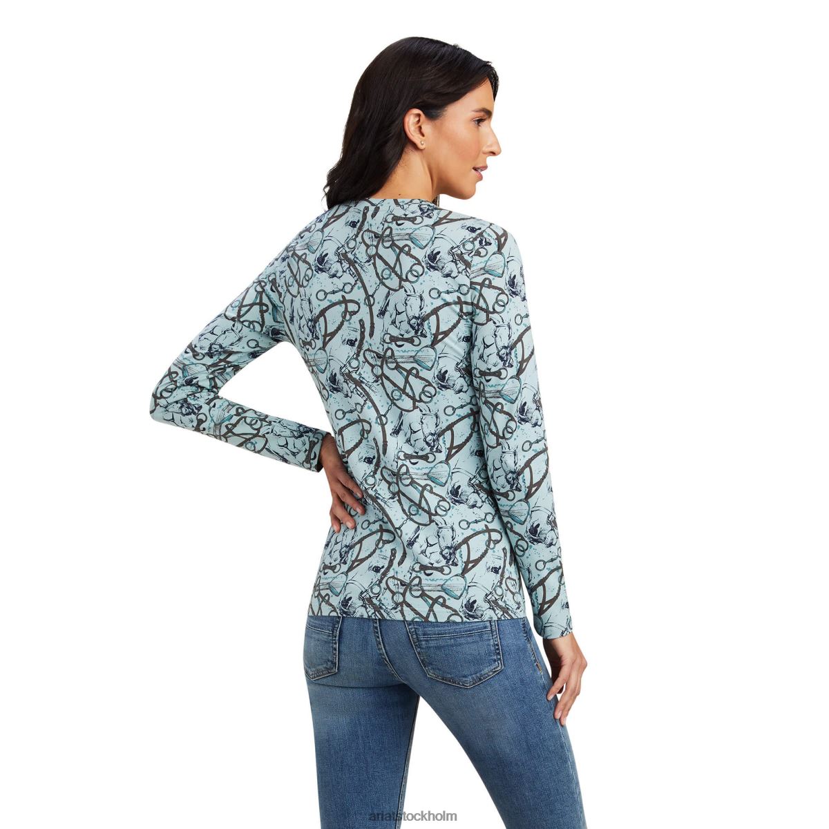 blast Ariat melerad t-shirt blå surf kvinnor F04843132