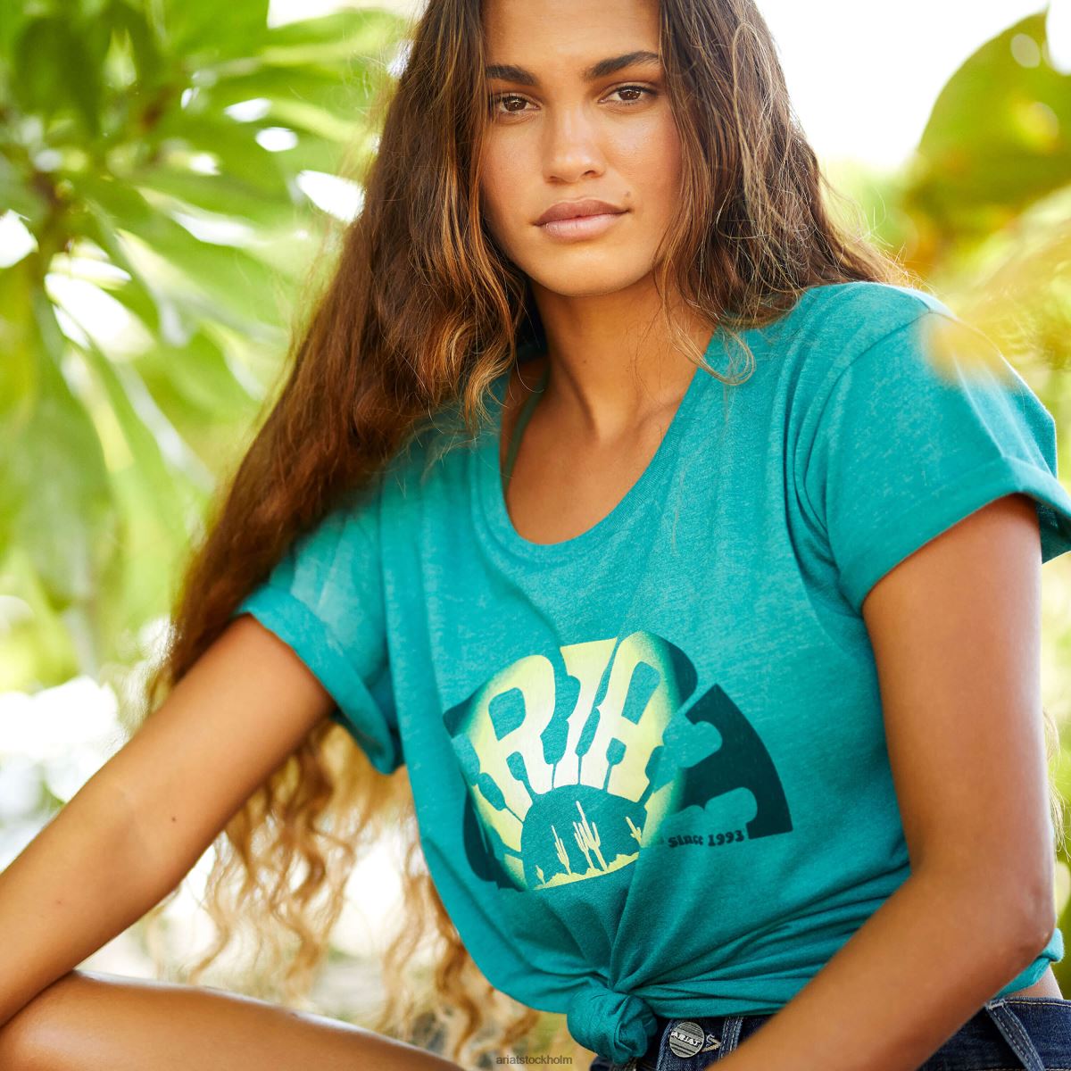 blast Ariat regnbågs t-shirt krickgrön ljung kvinnor F04842898