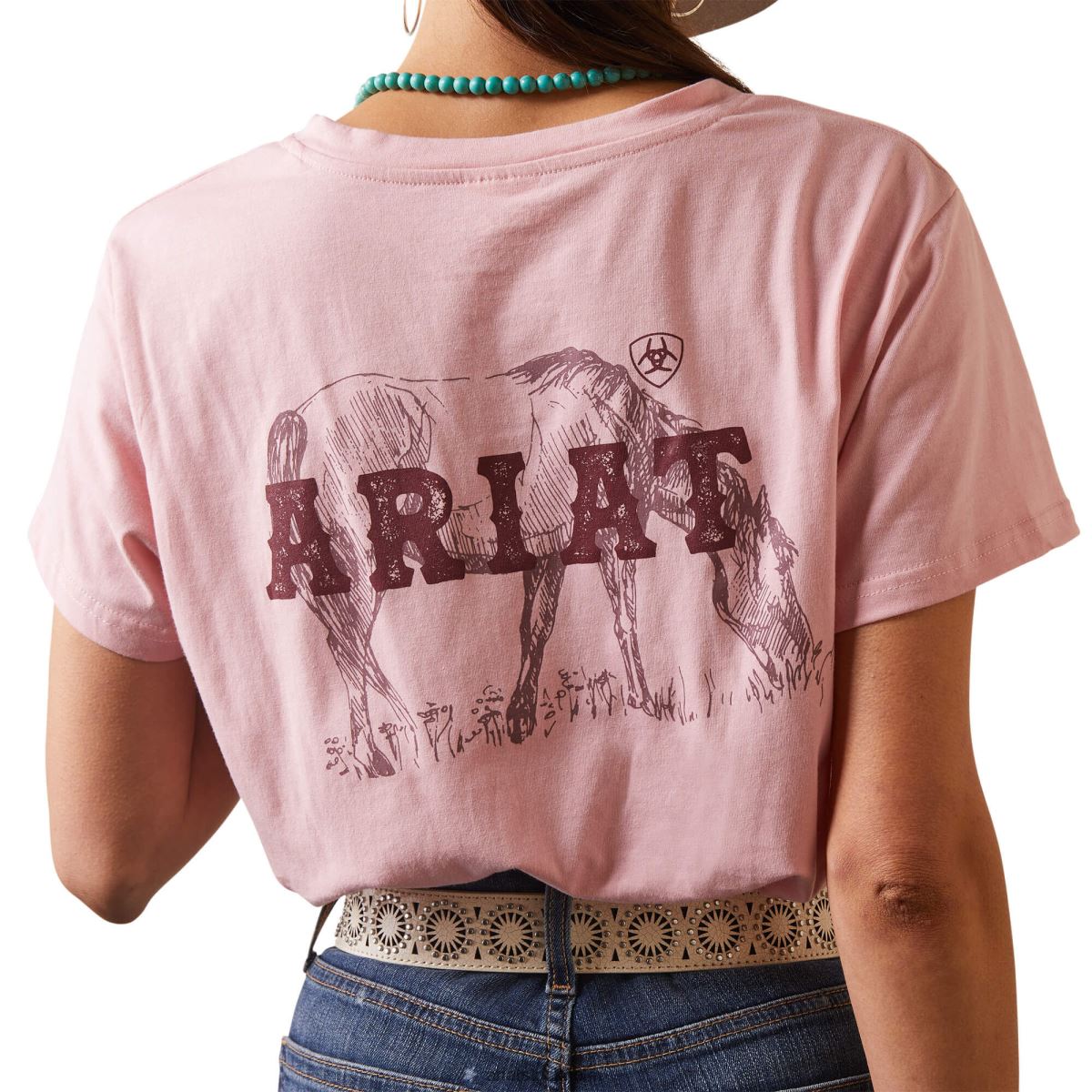 blast Ariat riktig grazin t-shirt korall rouge kvinnor F04842792
