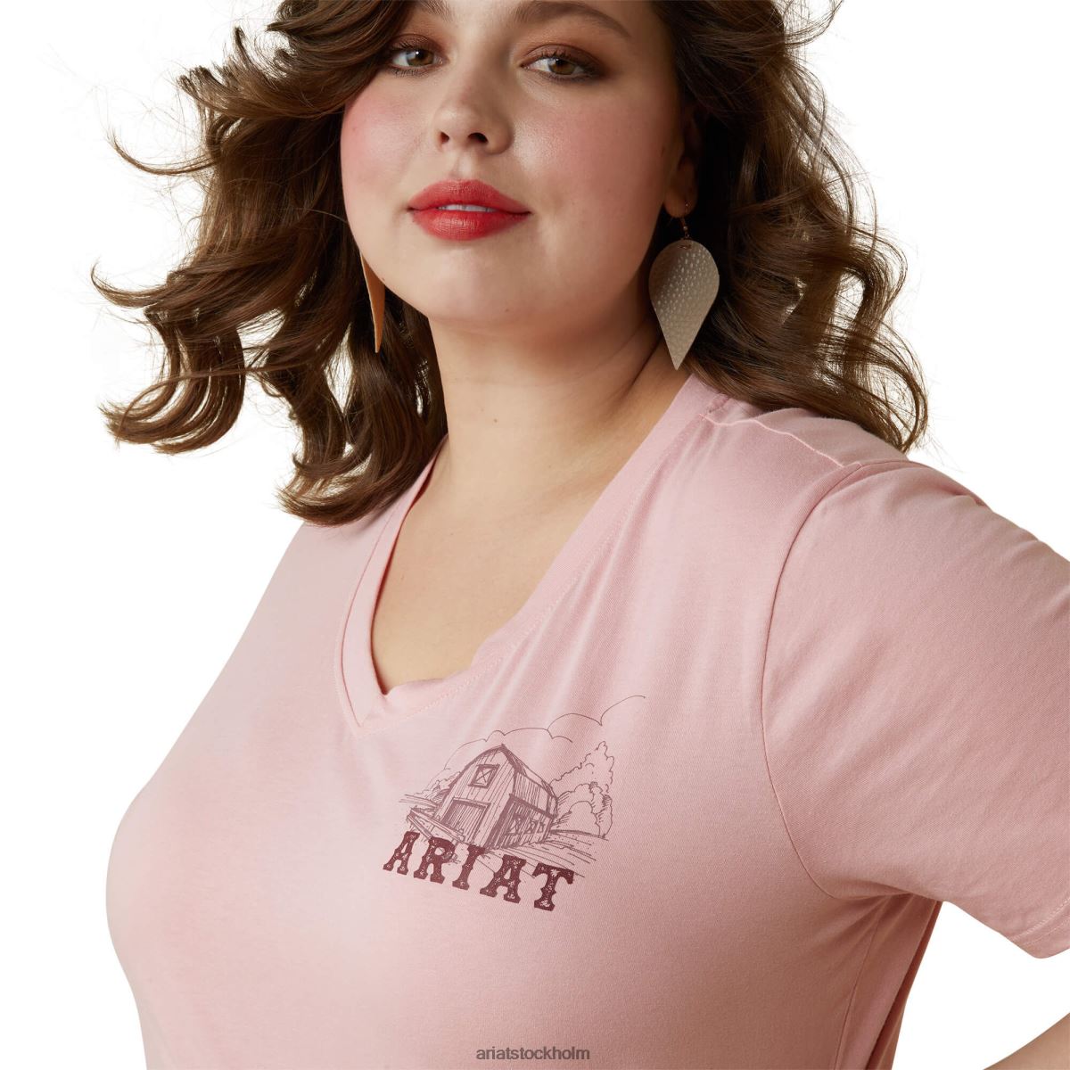 blast Ariat riktig grazin t-shirt korall rouge kvinnor F04842792