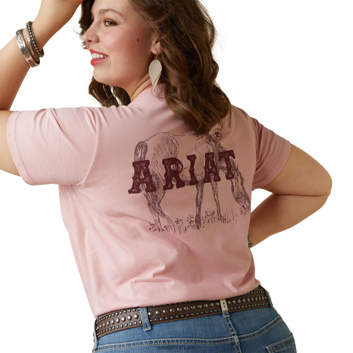 blast Ariat riktig grazin t-shirt korall rouge kvinnor F04842792