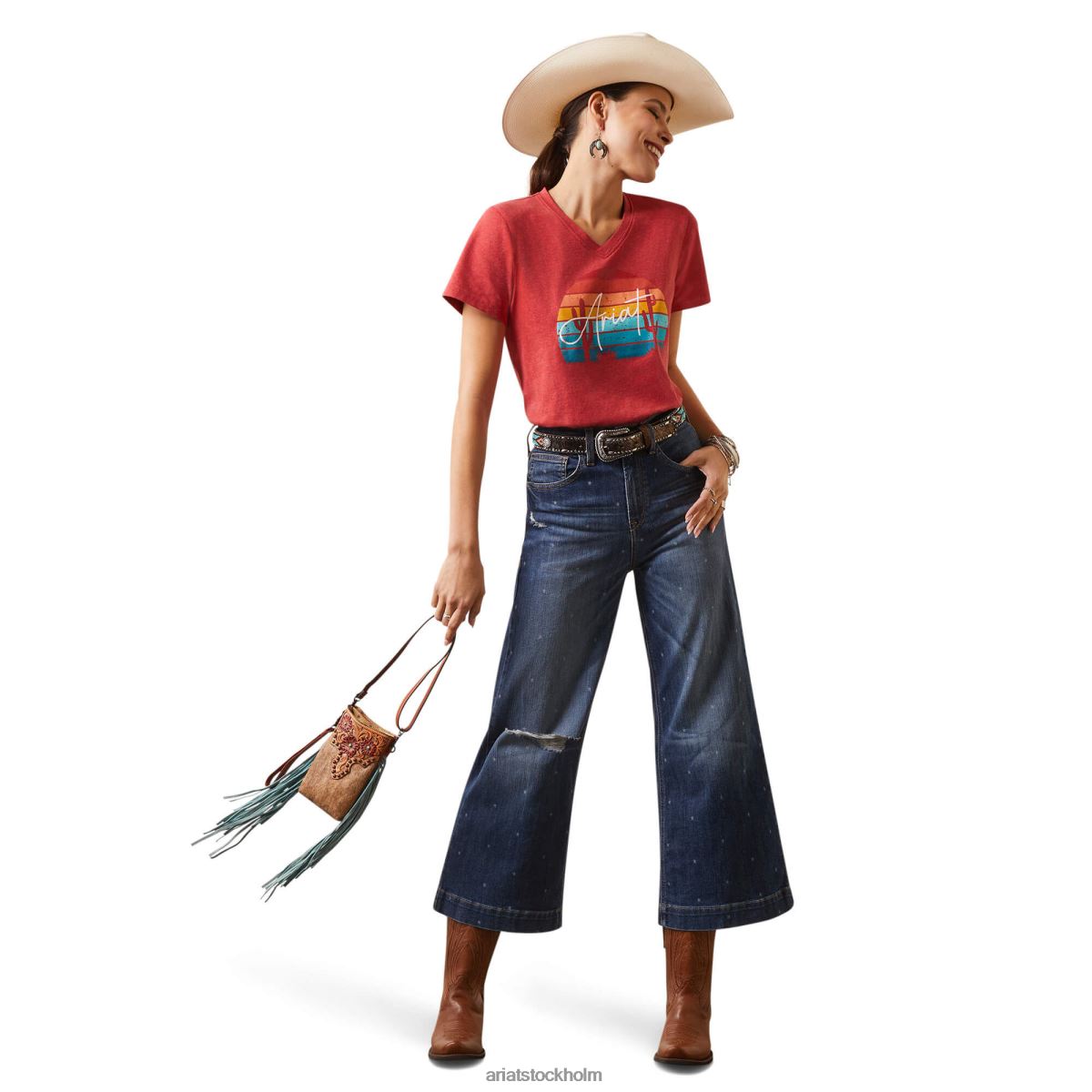 blast Ariat riktig horisont t-shirt aura orange ljung kvinnor F04842869