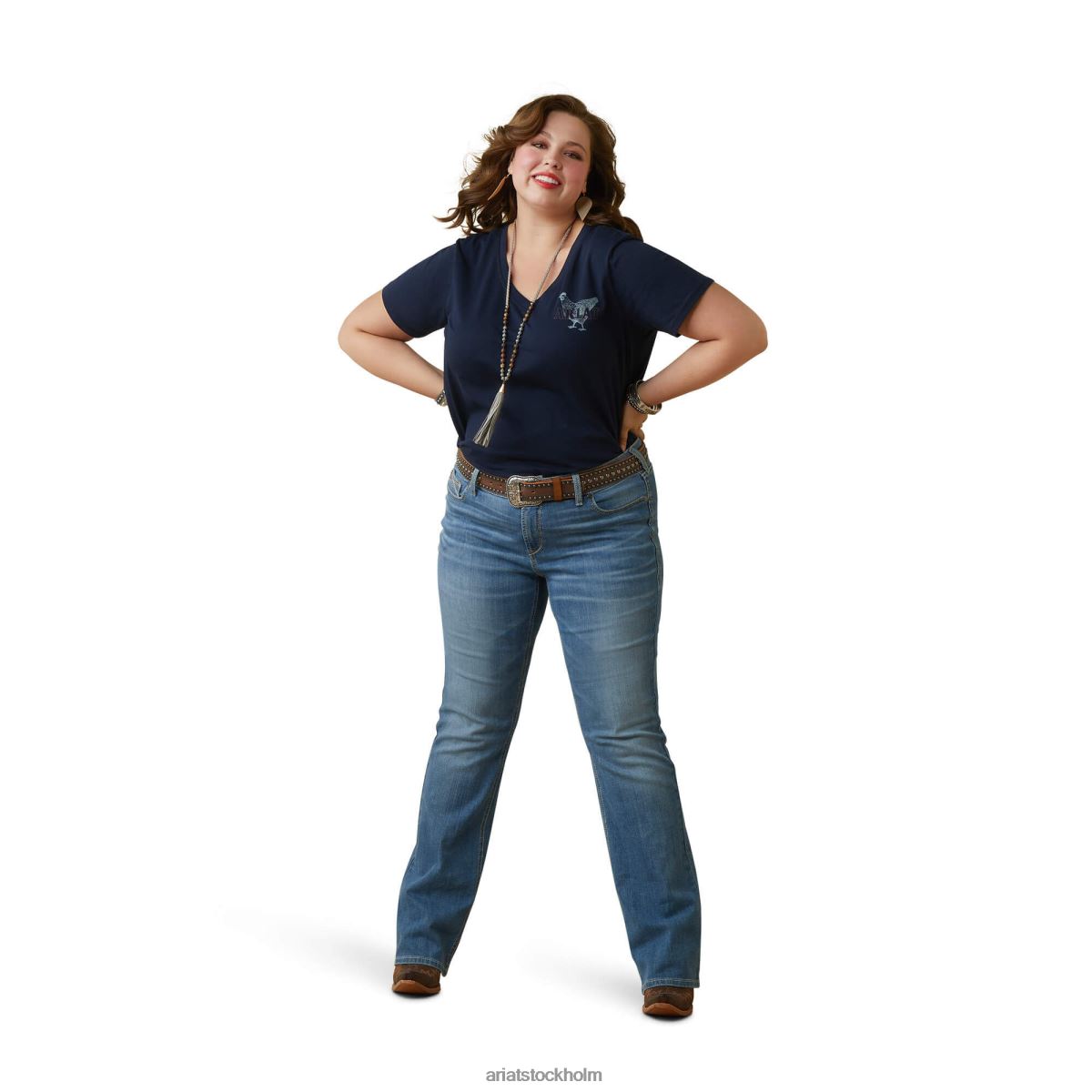 blast Ariat riktig mamma höns-tröja marinförmörkelse kvinnor F04842892