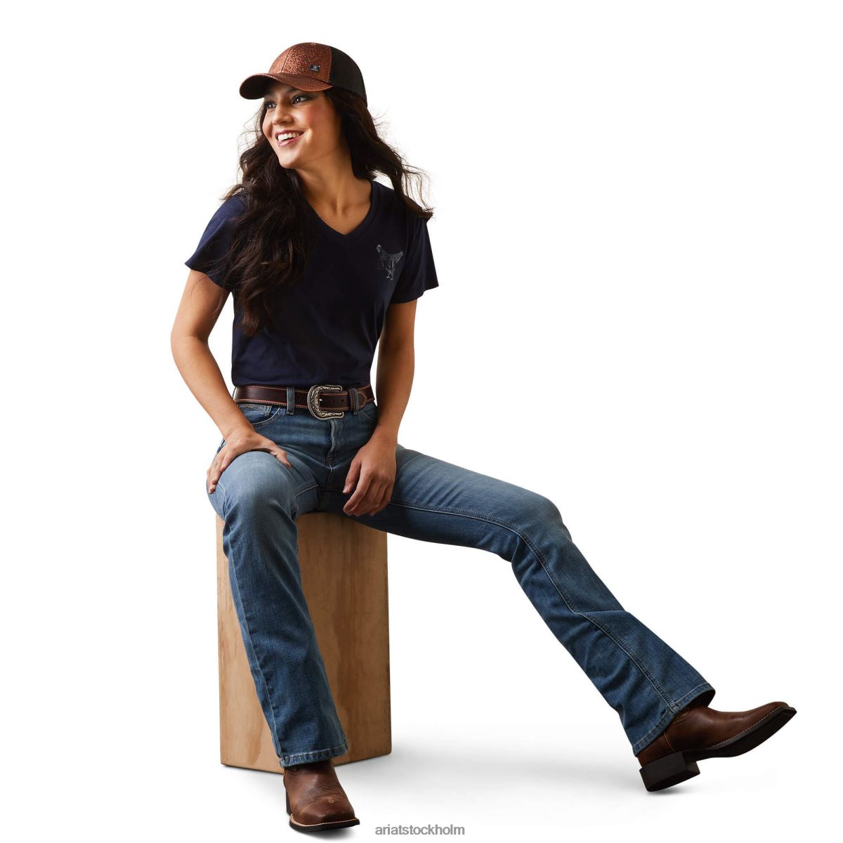 blast Ariat riktig mamma höns-tröja marinförmörkelse kvinnor F04842892