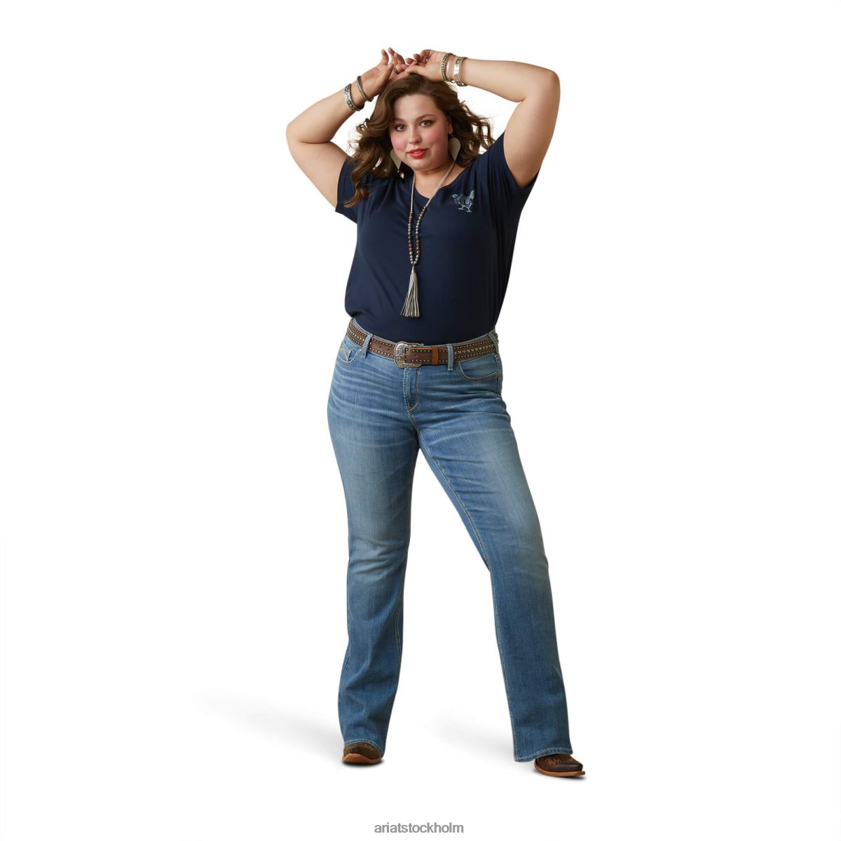 blast Ariat riktig mamma höns-tröja marinförmörkelse kvinnor F04842892