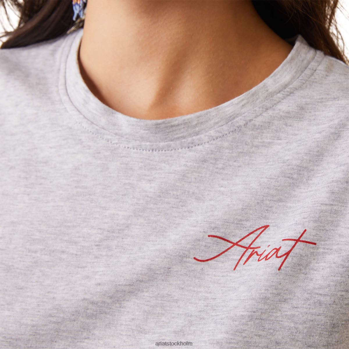 blast Ariat riktigt cool ko t-shirt ljus gråmelerad kvinnor F04842840