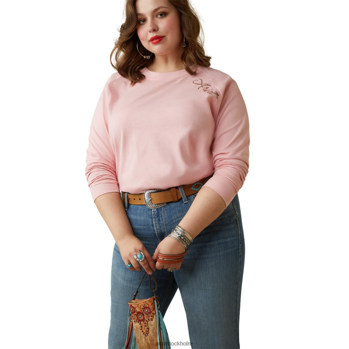 blast Ariat ropey sköld tee korall rouge kvinnor F04842827