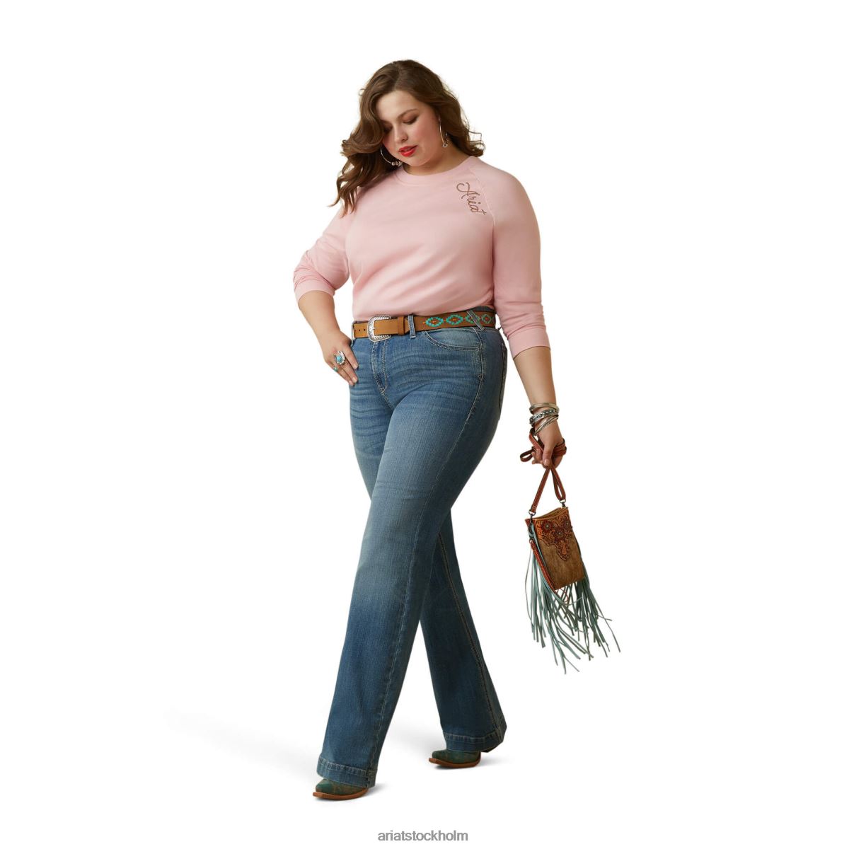 blast Ariat ropey sköld tee korall rouge kvinnor F04842827