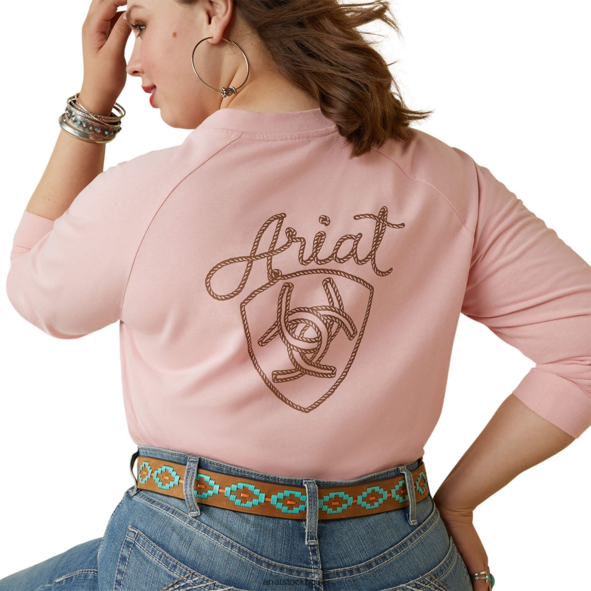 blast Ariat ropey sköld tee korall rouge kvinnor F04842827