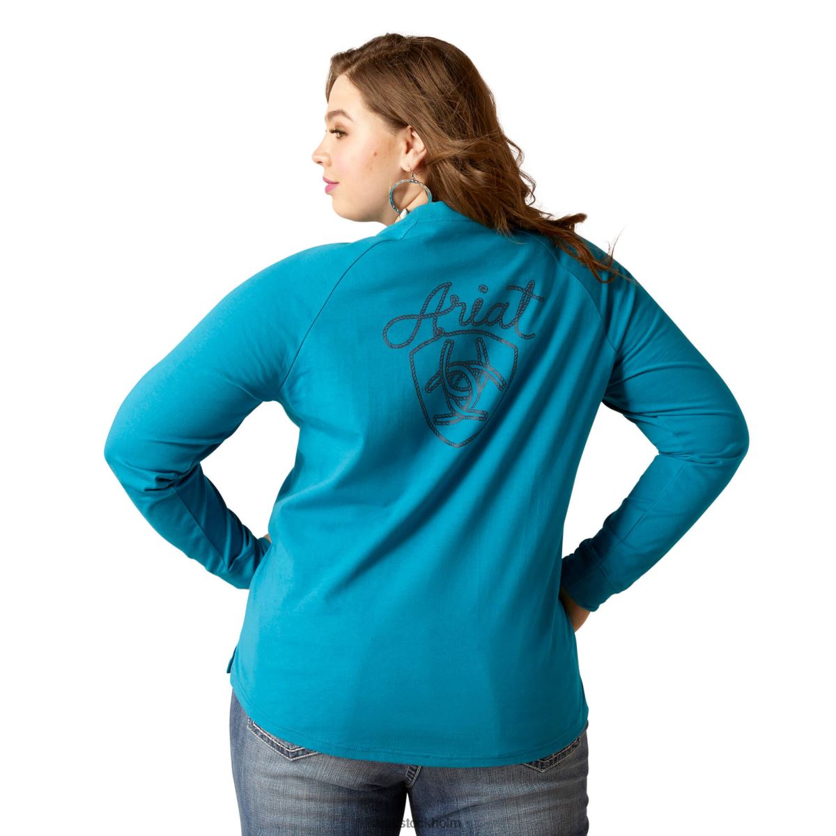 blast Ariat ropey sköld tee mosaik blå kvinnor F04842856
