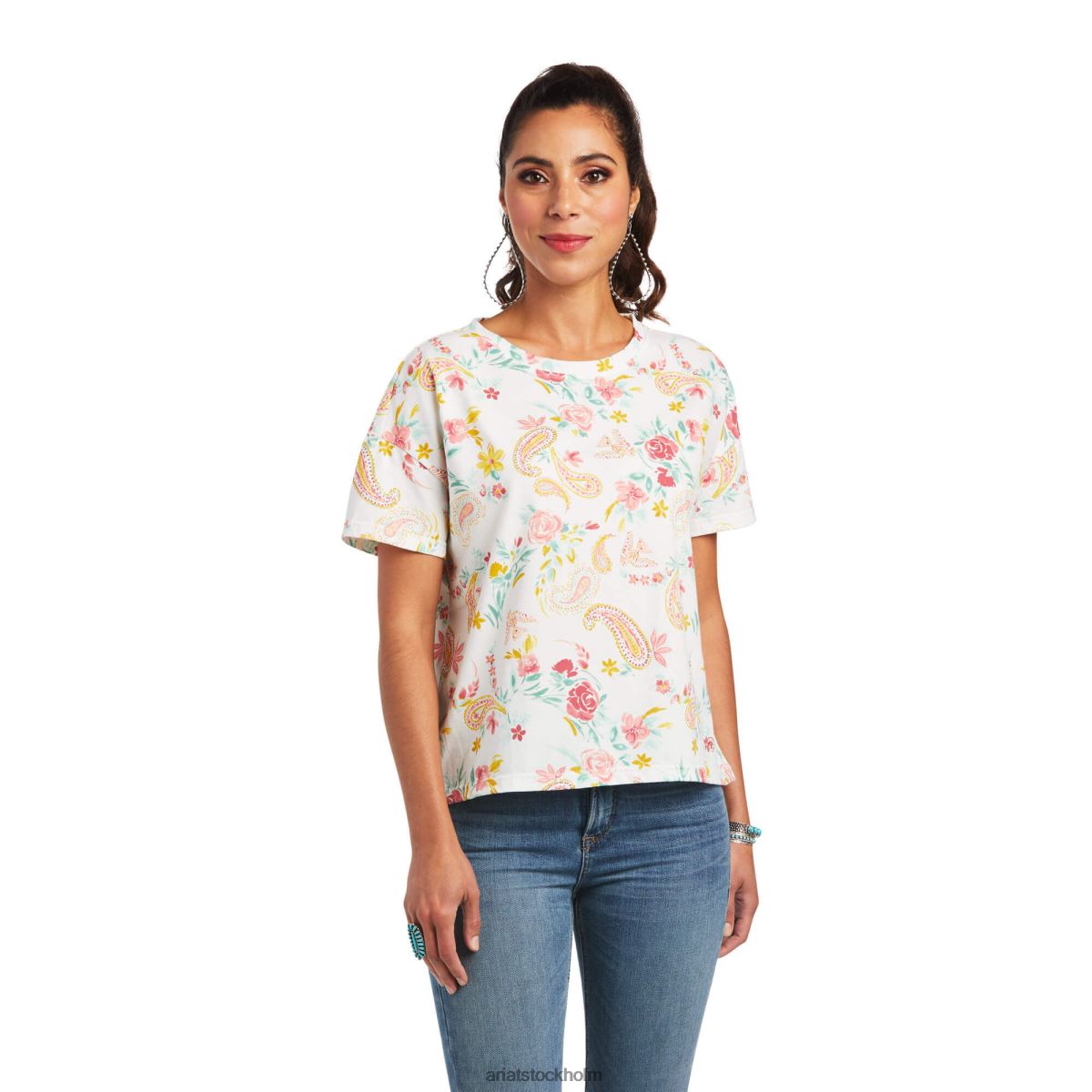 blast Ariat rosa trädgård t-shirt multitryck kvinnor F04843182