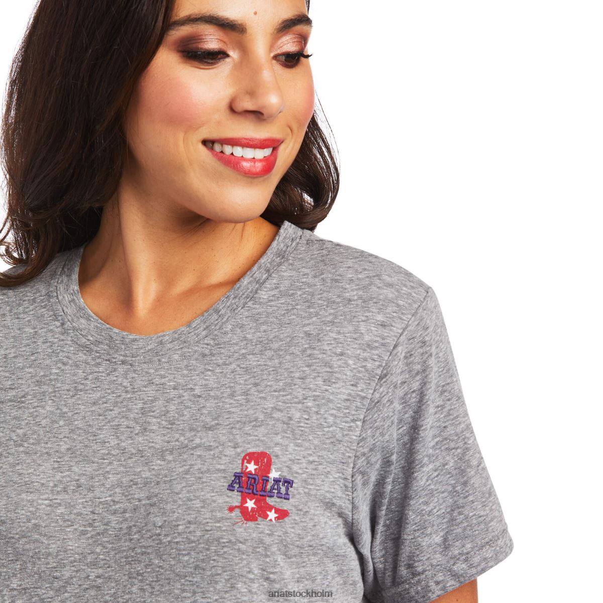 blast Ariat sjunger blues tee kolgrå kvinnor F04843133