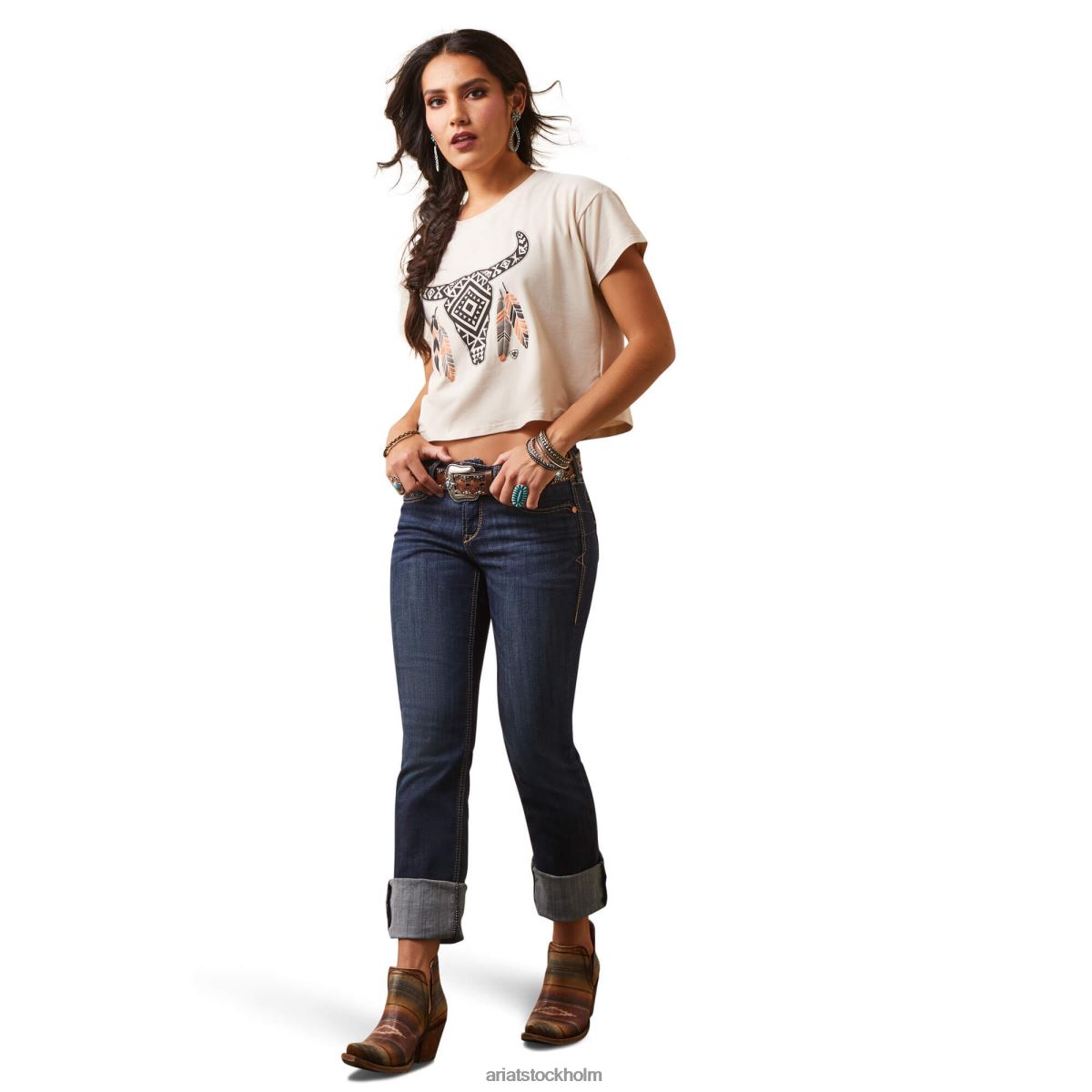 blast Ariat skatt t-shirt fransk ek kvinnor F04842835