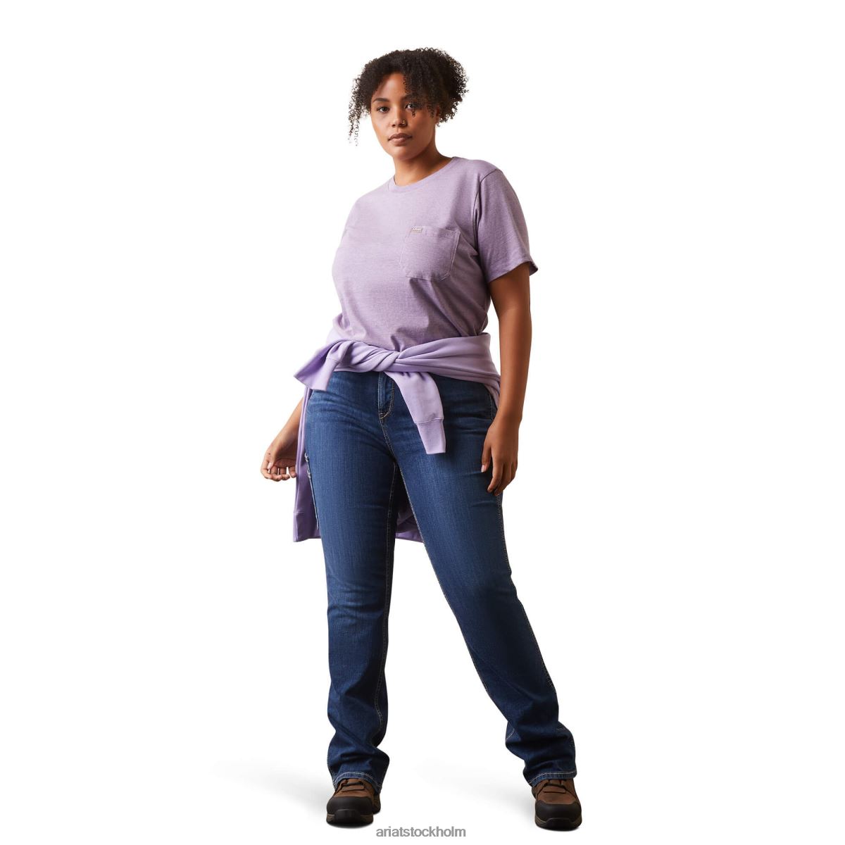 blast Ariat stark t-shirt i armeringsjärn i bomull 2 lavendelljus kvinnor F04842993