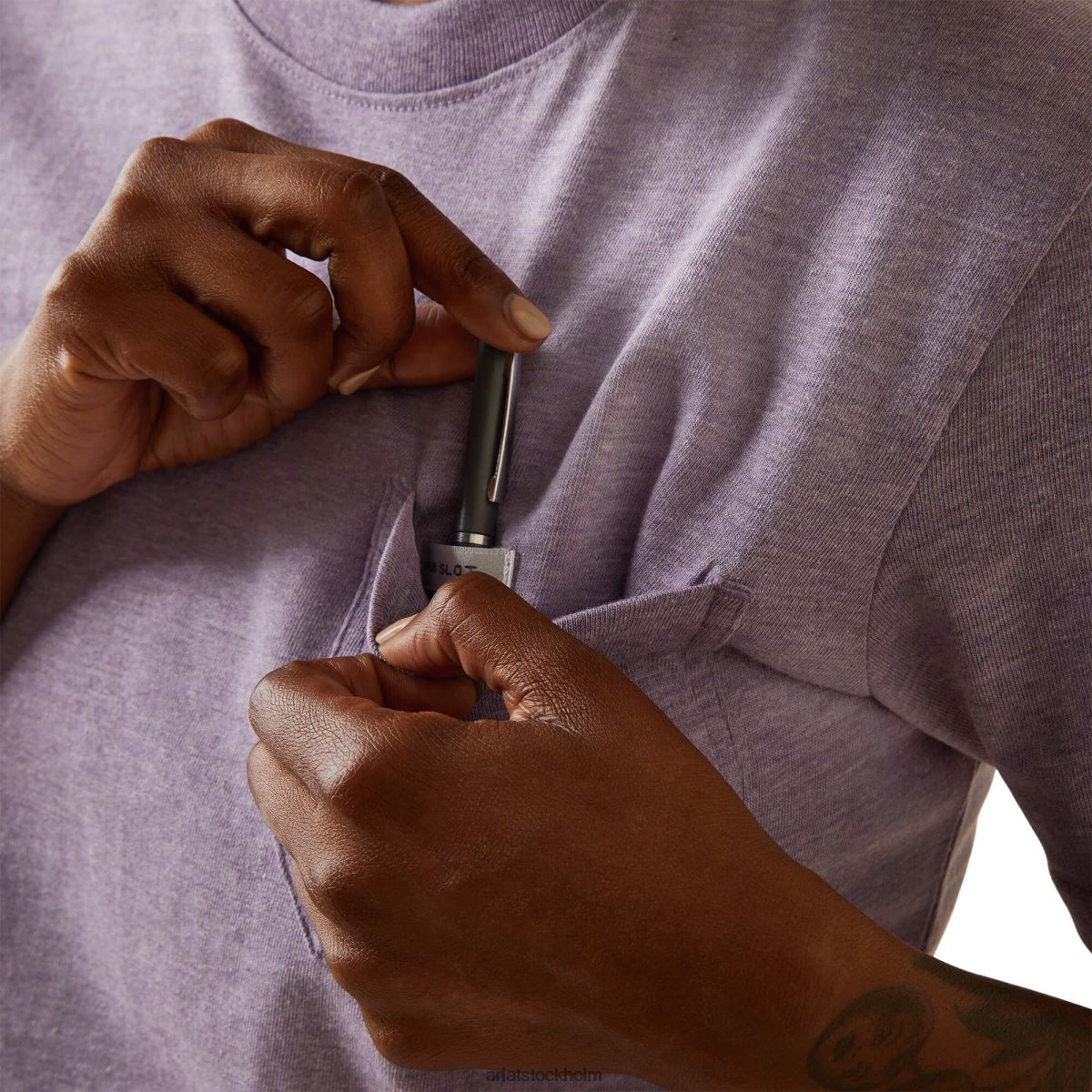 blast Ariat stark t-shirt i armeringsjärn i bomull 2 lavendelljus kvinnor F04842993