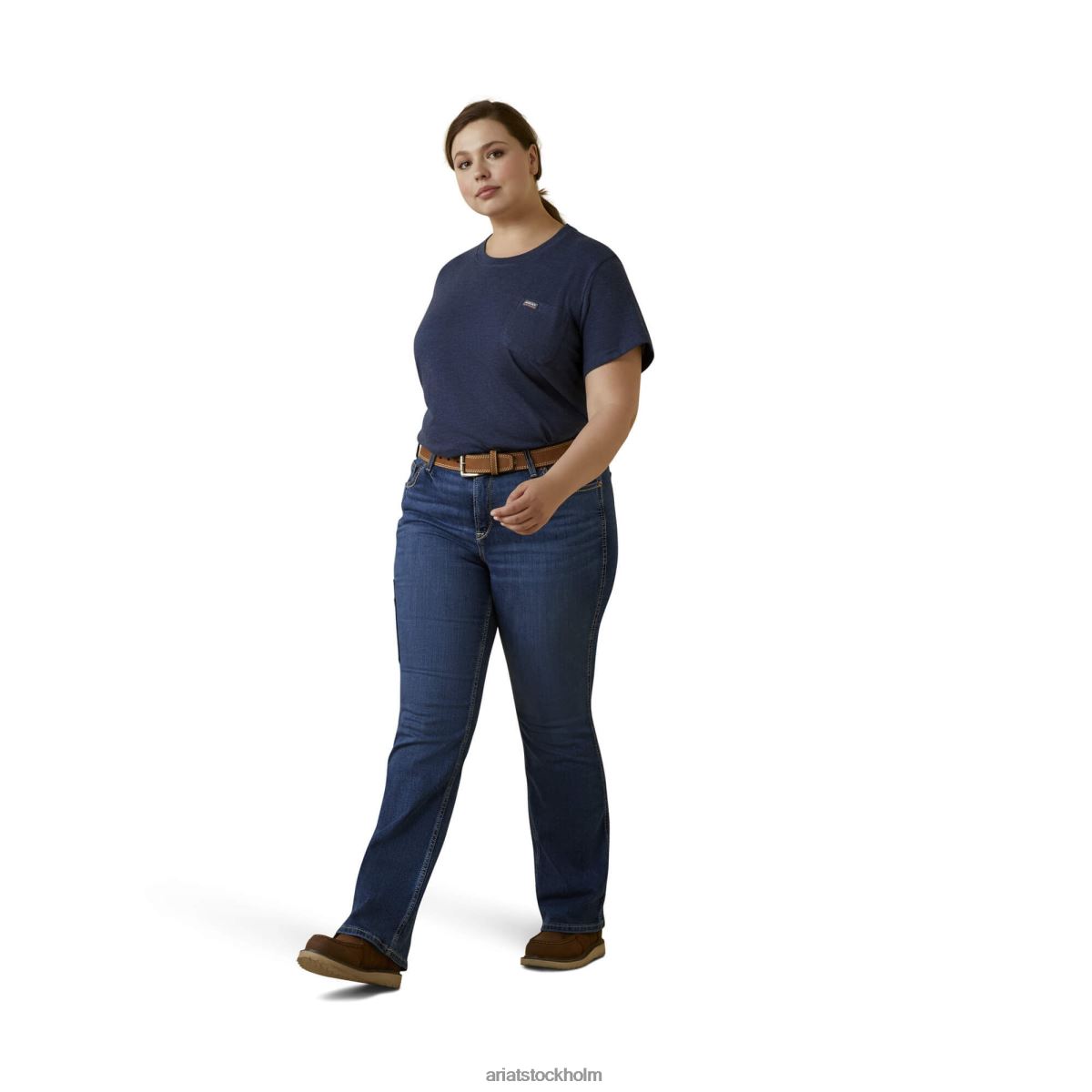 blast Ariat stark t-shirt i armeringsjärn i bomull 2 marin ljung kvinnor F04842998