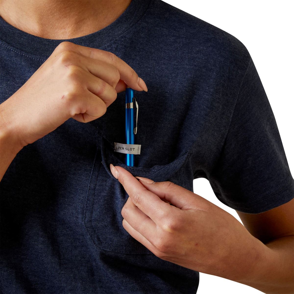 blast Ariat stark t-shirt i armeringsjärn i bomull 2 marin ljung kvinnor F04842998