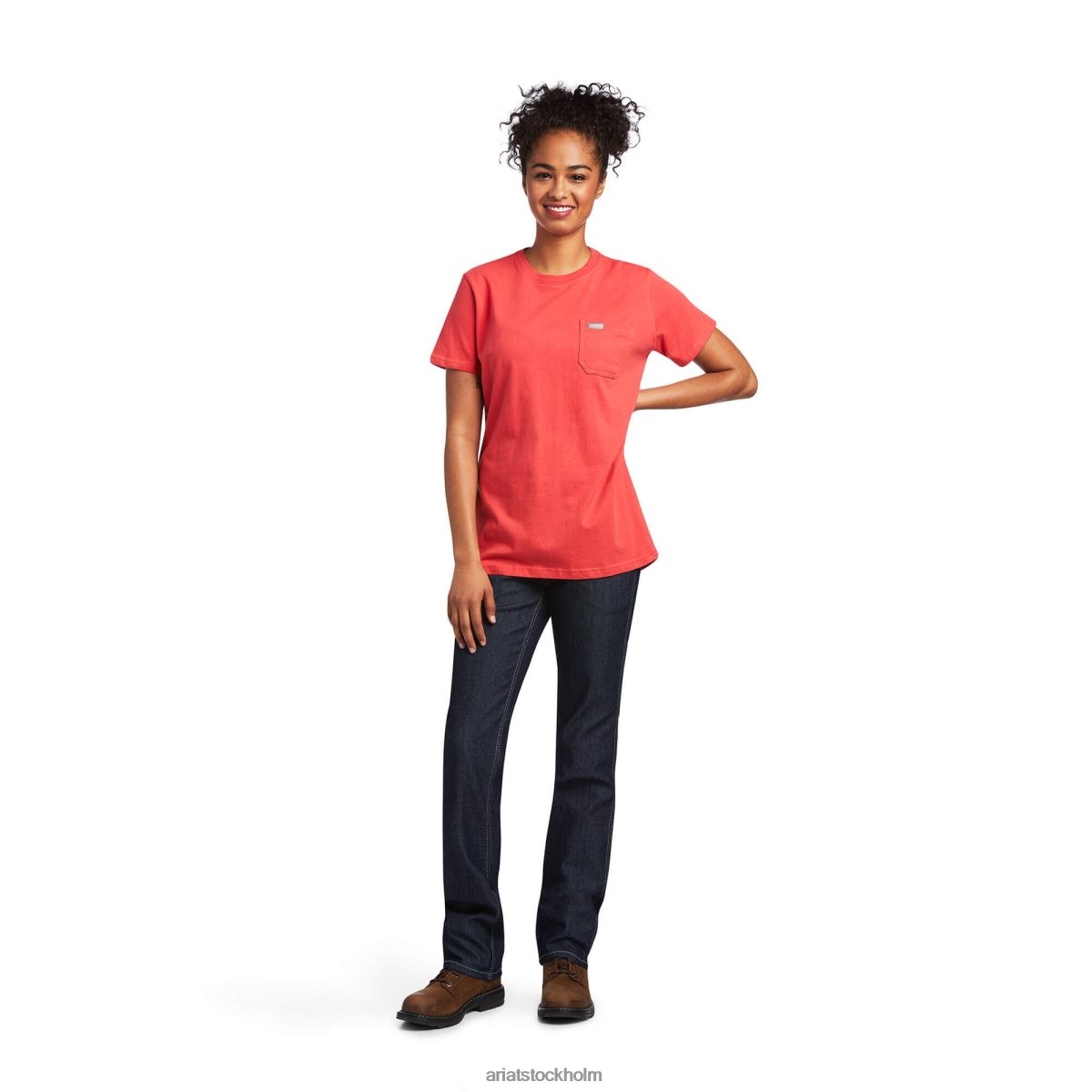 blast Ariat stark t-shirt i armeringsjärn i bomull 2 tranbär kvinnor F04842930