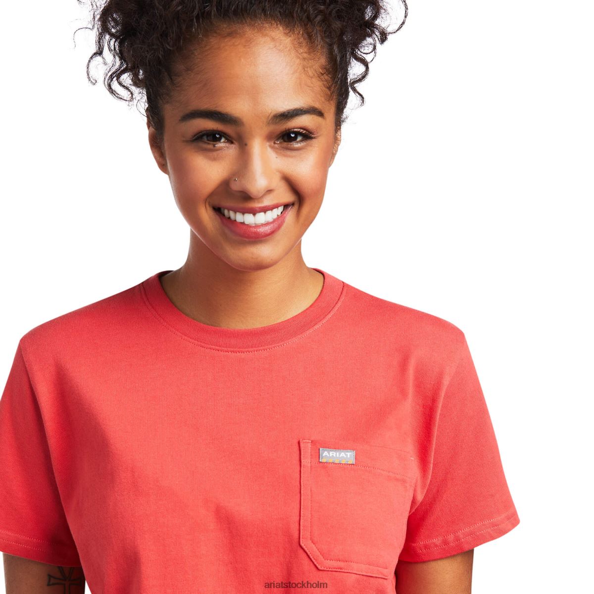 blast Ariat stark t-shirt i armeringsjärn i bomull 2 tranbär kvinnor F04842930