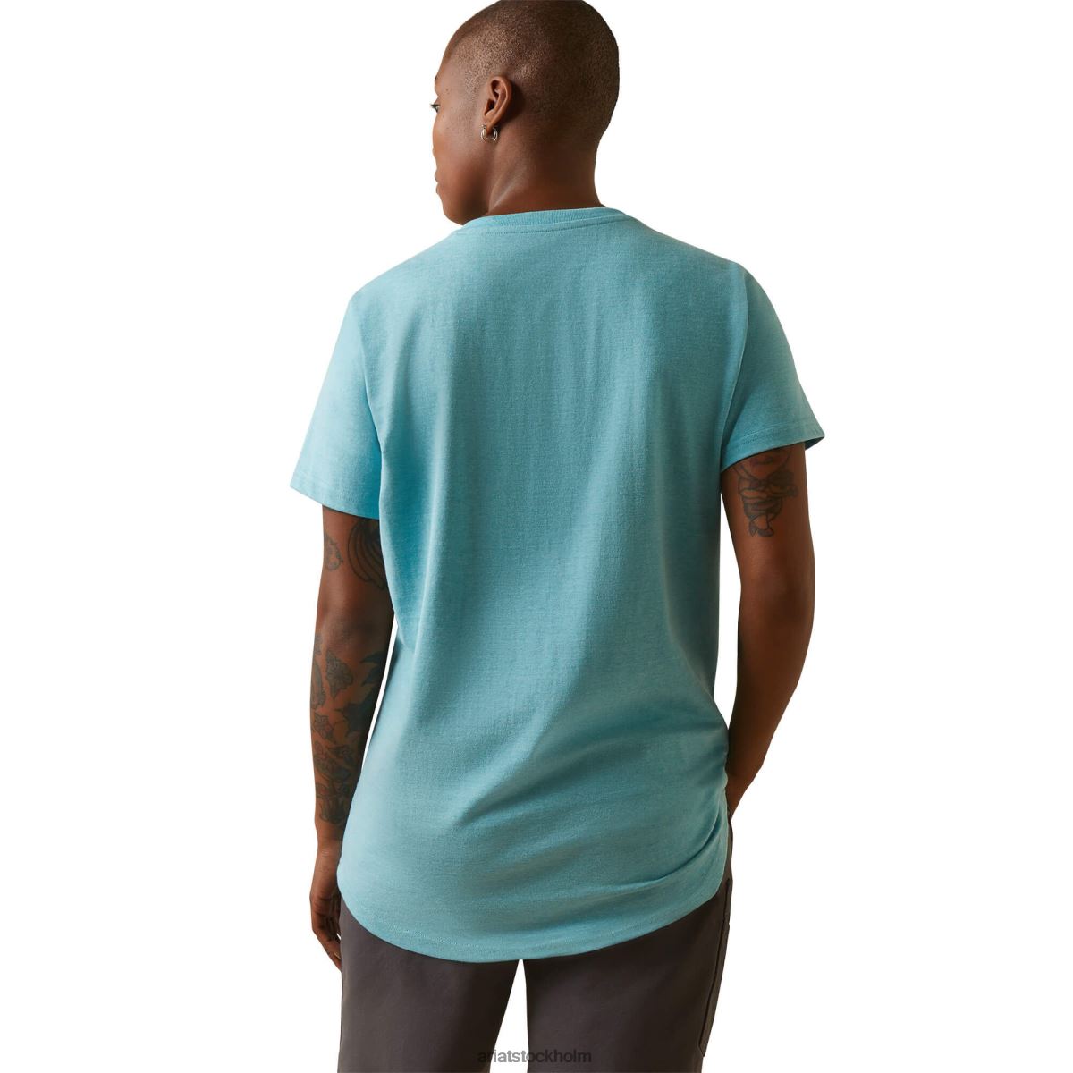 blast Ariat stark v-ringad topp i bomullsarmeringsjärn ungkarls knappljung kvinnor F04843044