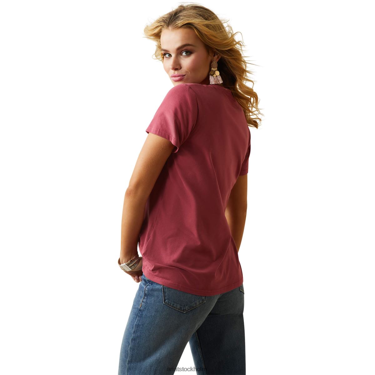 blast Ariat t-shirt för äkta hållbara varor jordröd kvinnor F04842893