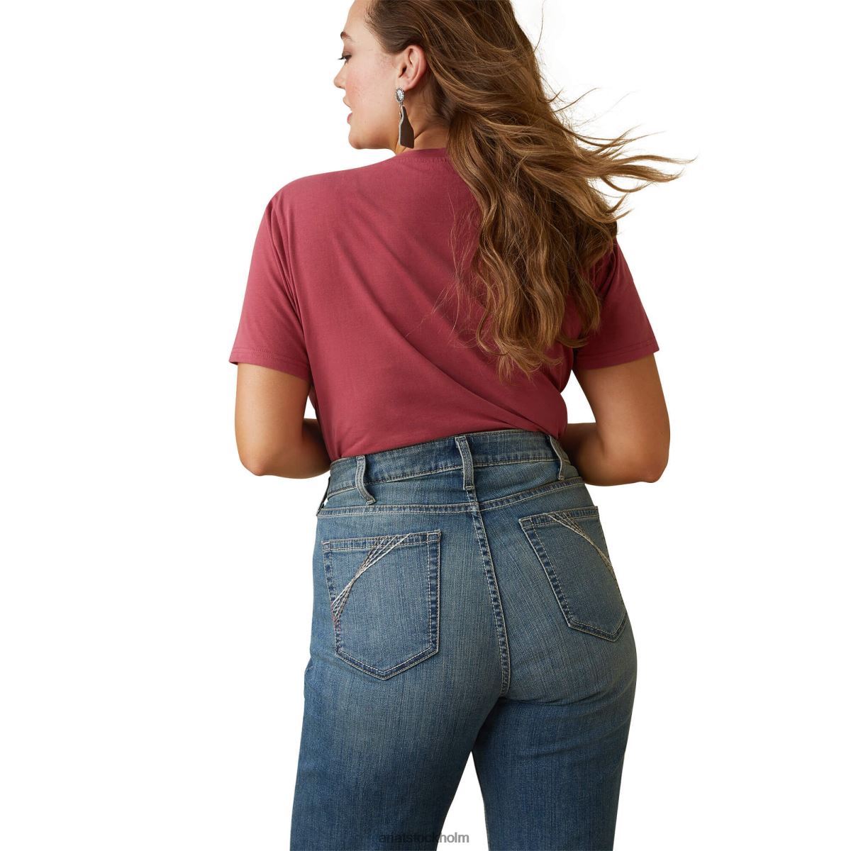 blast Ariat t-shirt för äkta hållbara varor jordröd kvinnor F04842893