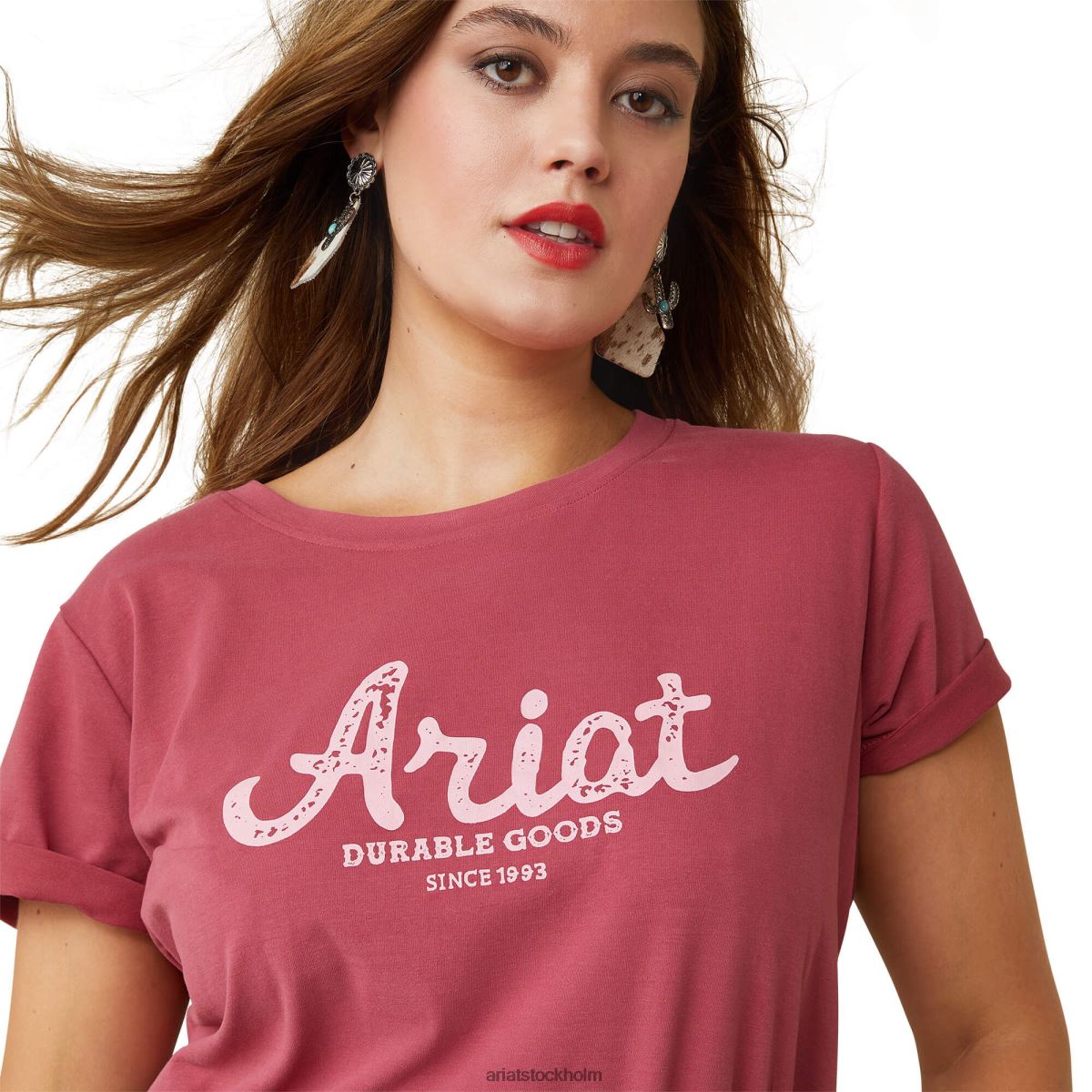 blast Ariat t-shirt för äkta hållbara varor jordröd kvinnor F04842893