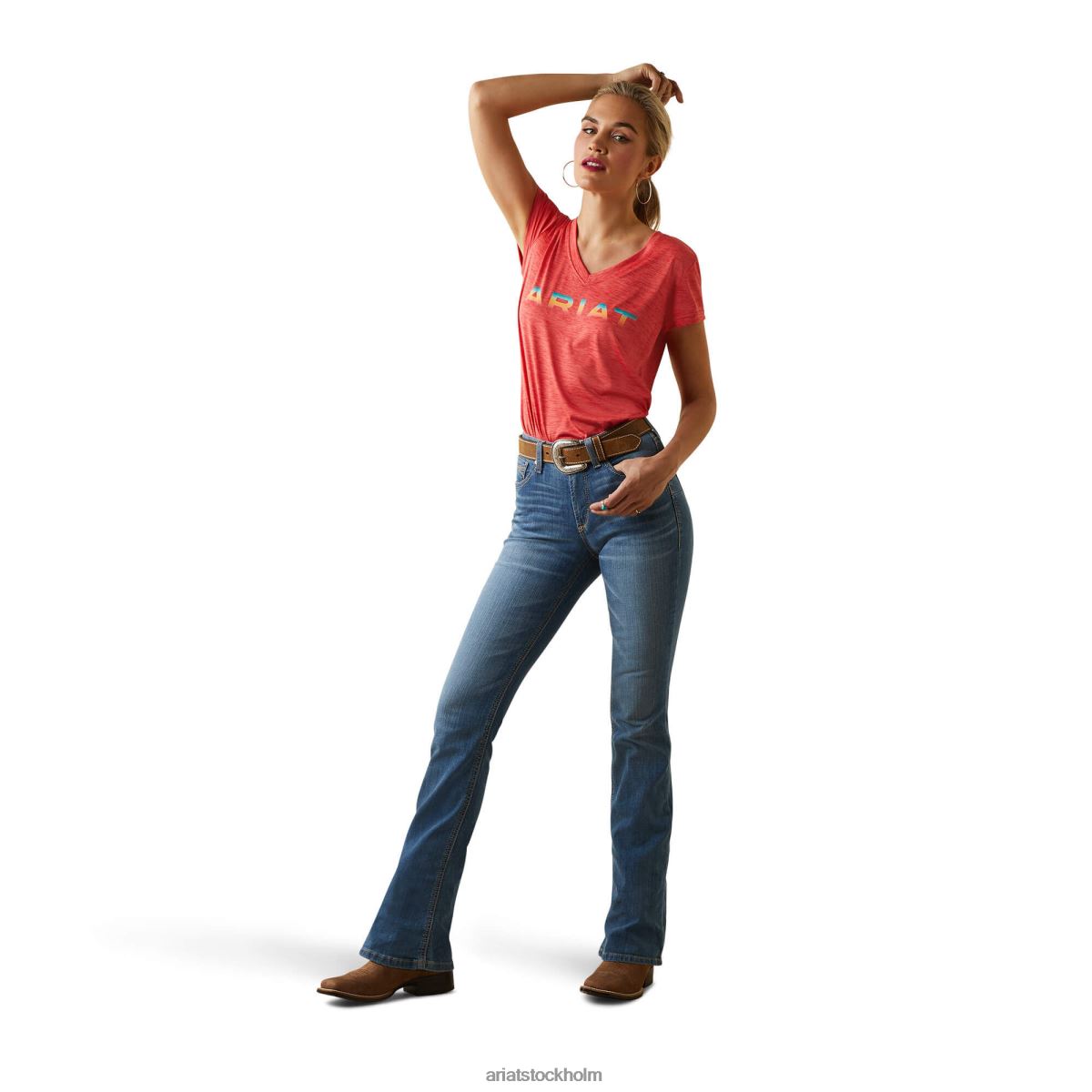 blast Ariat topp med laguna logotyp aura orange kvinnor F04842859