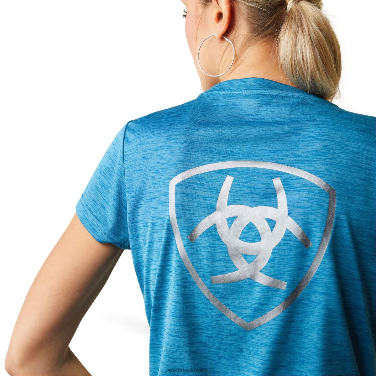 blast Ariat topp med laguna logotyp påfågelsblå kvinnor F04842950