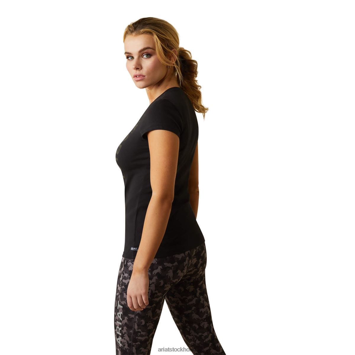 blast Ariat vertikal logotyp t-shirt svart kvinnor F04842848