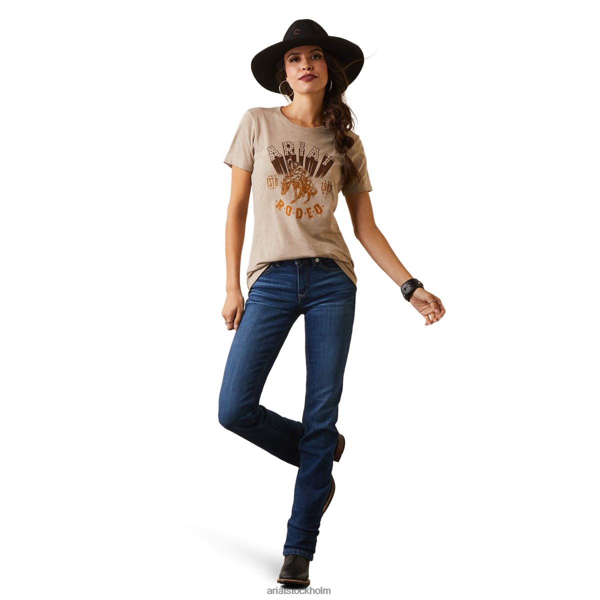 blast Ariat vintage rodeo t-shirt havregrynsljung kvinnor F04842804