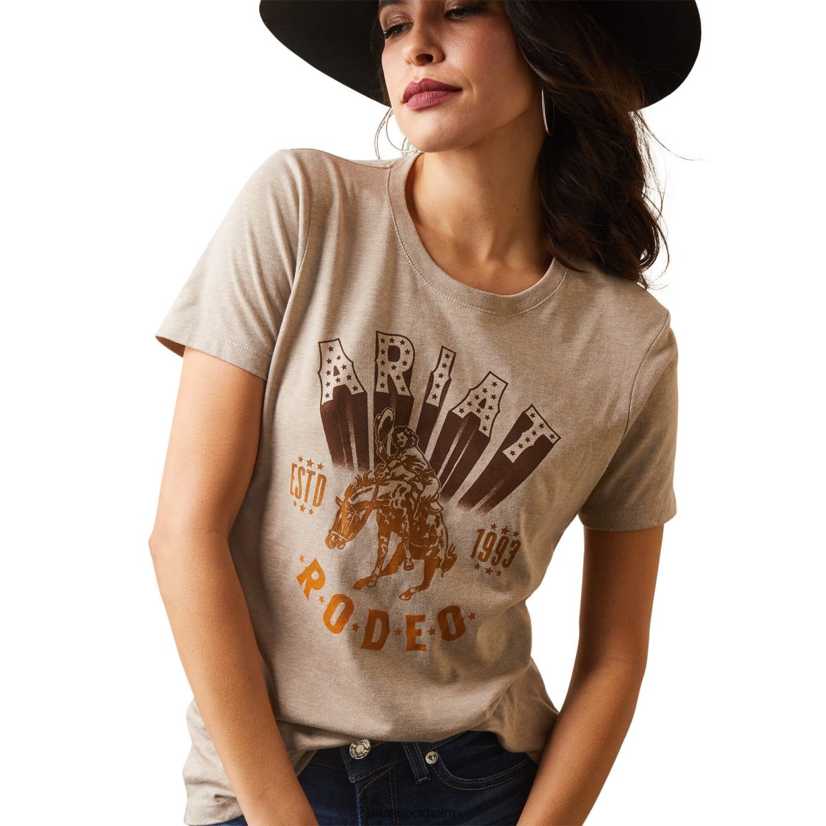 blast Ariat vintage rodeo t-shirt havregrynsljung kvinnor F04842804