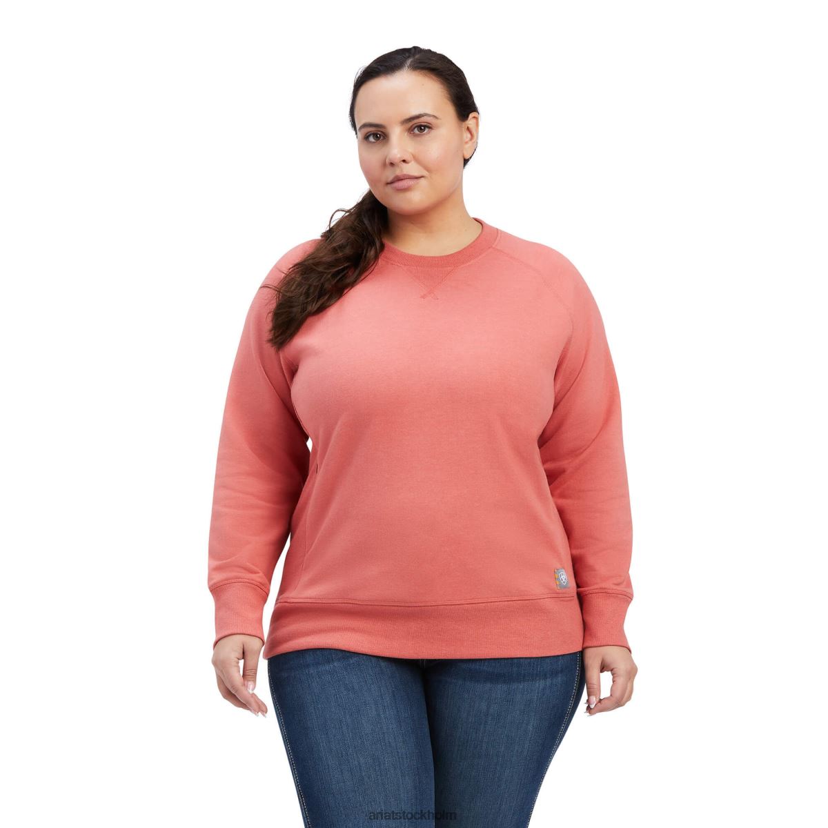 blast Ariat armeringsjärn workman tvättad fleece sweatshirt blekt rosenljung kvinnor F04843087