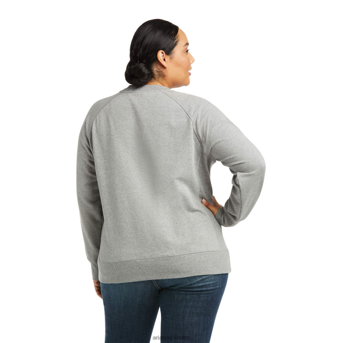 blast Ariat armeringsjärn workman tvättad fleece sweatshirt gråmelerad kvinnor F04843465