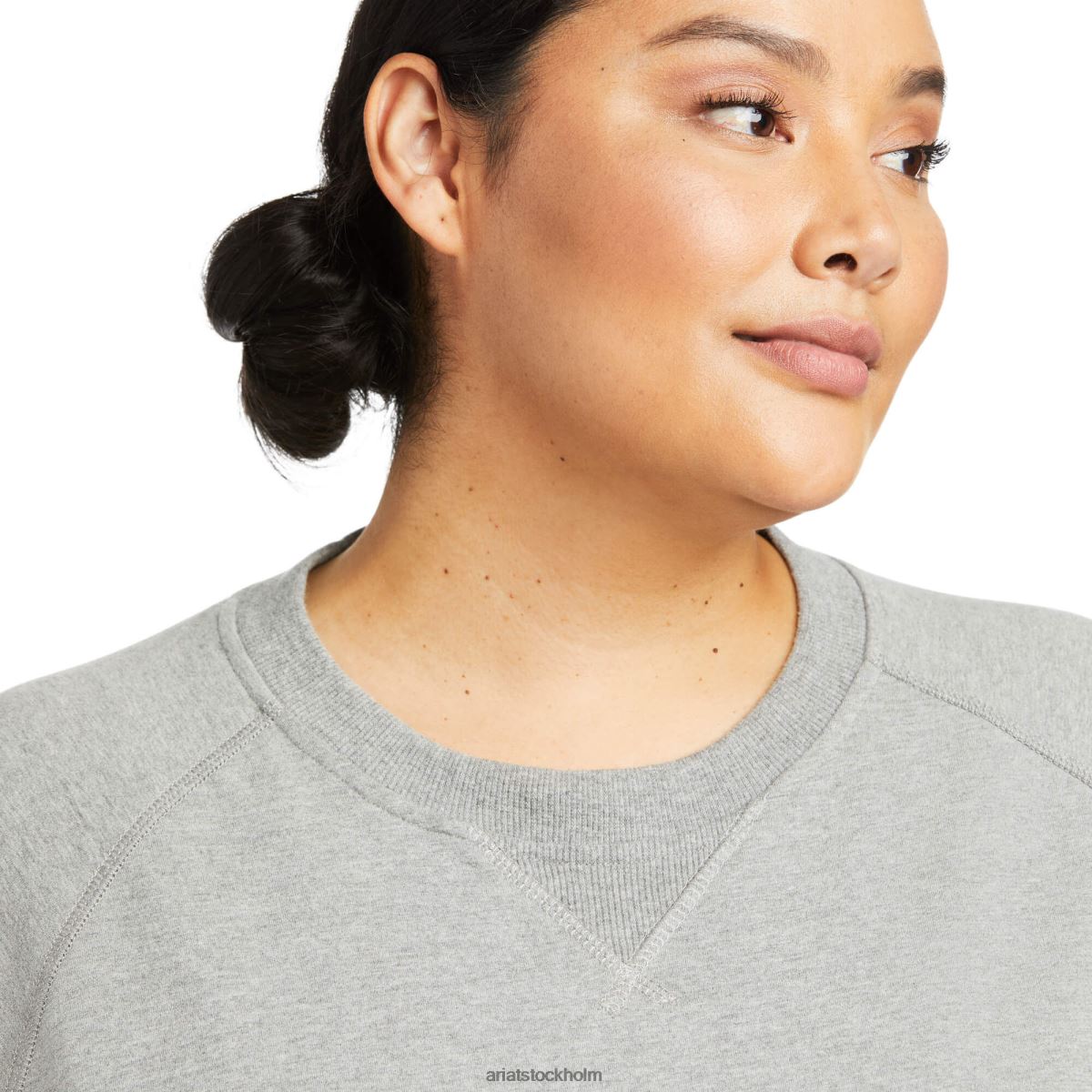 blast Ariat armeringsjärn workman tvättad fleece sweatshirt gråmelerad kvinnor F04843465