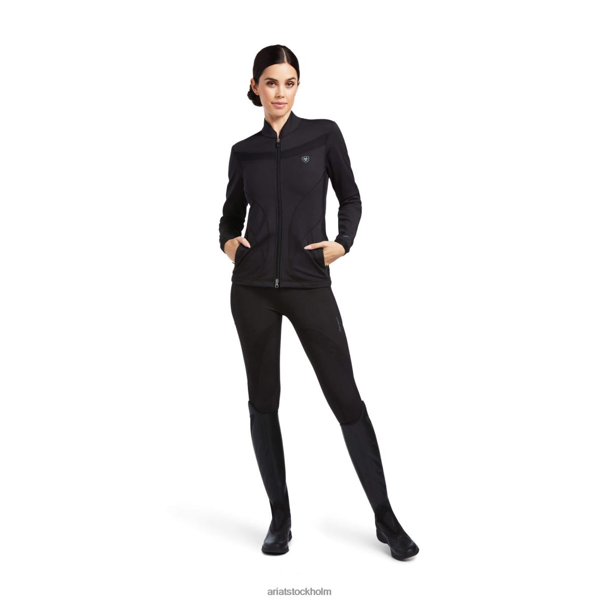 blast Ariat ascent tröja med full dragkedja svart kvinnor F04843433