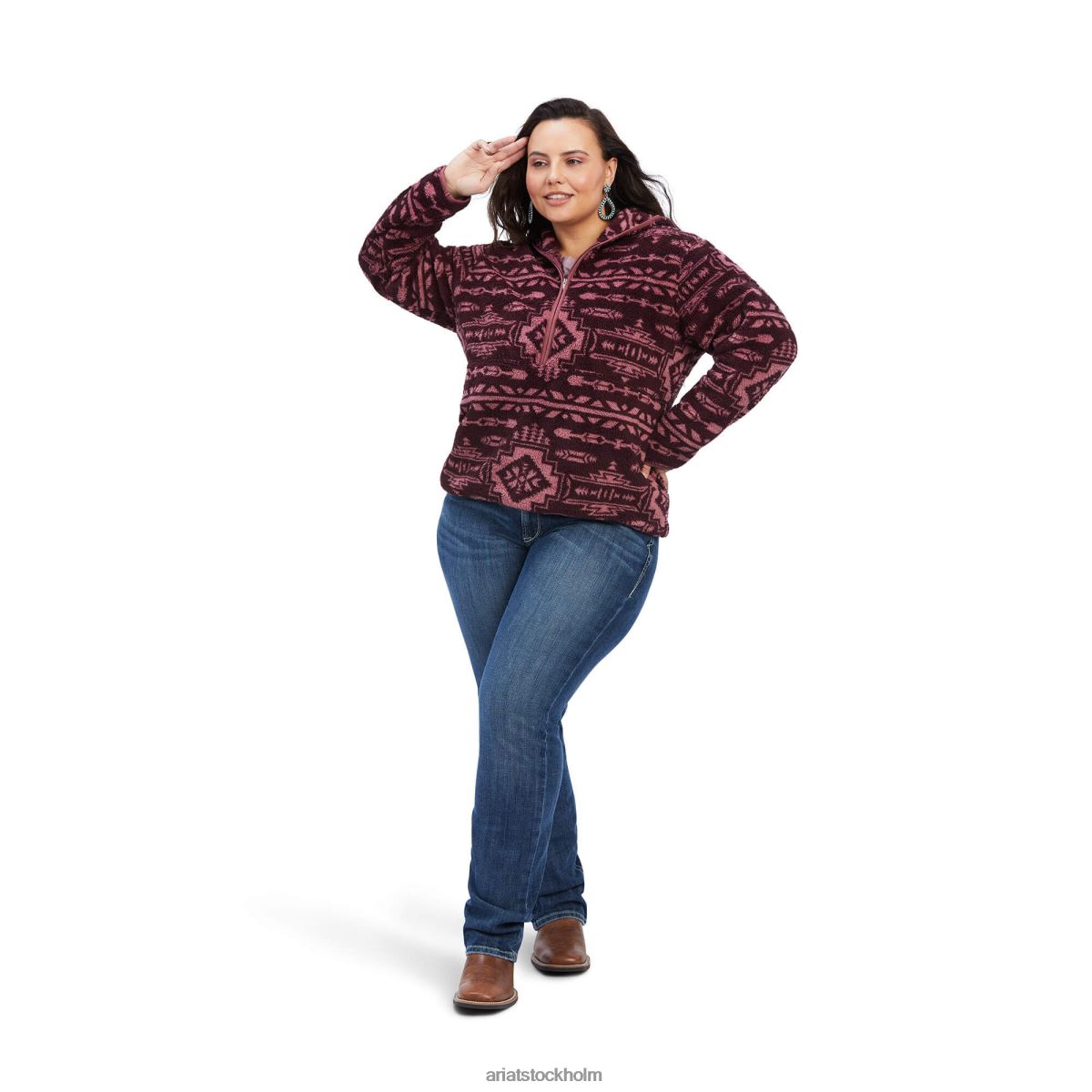 blast Ariat äkta berbertröja mullbärsbrun/nostalgiros kvinnor F04843400