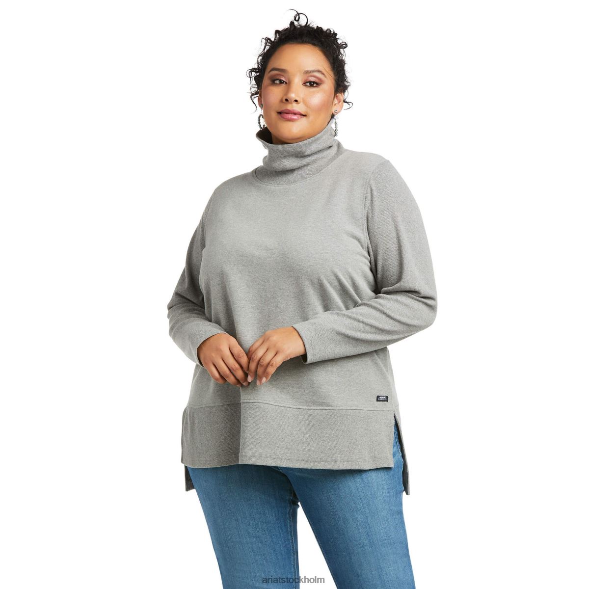 blast Ariat riktig tratttröja gråmelerad kvinnor F04843353