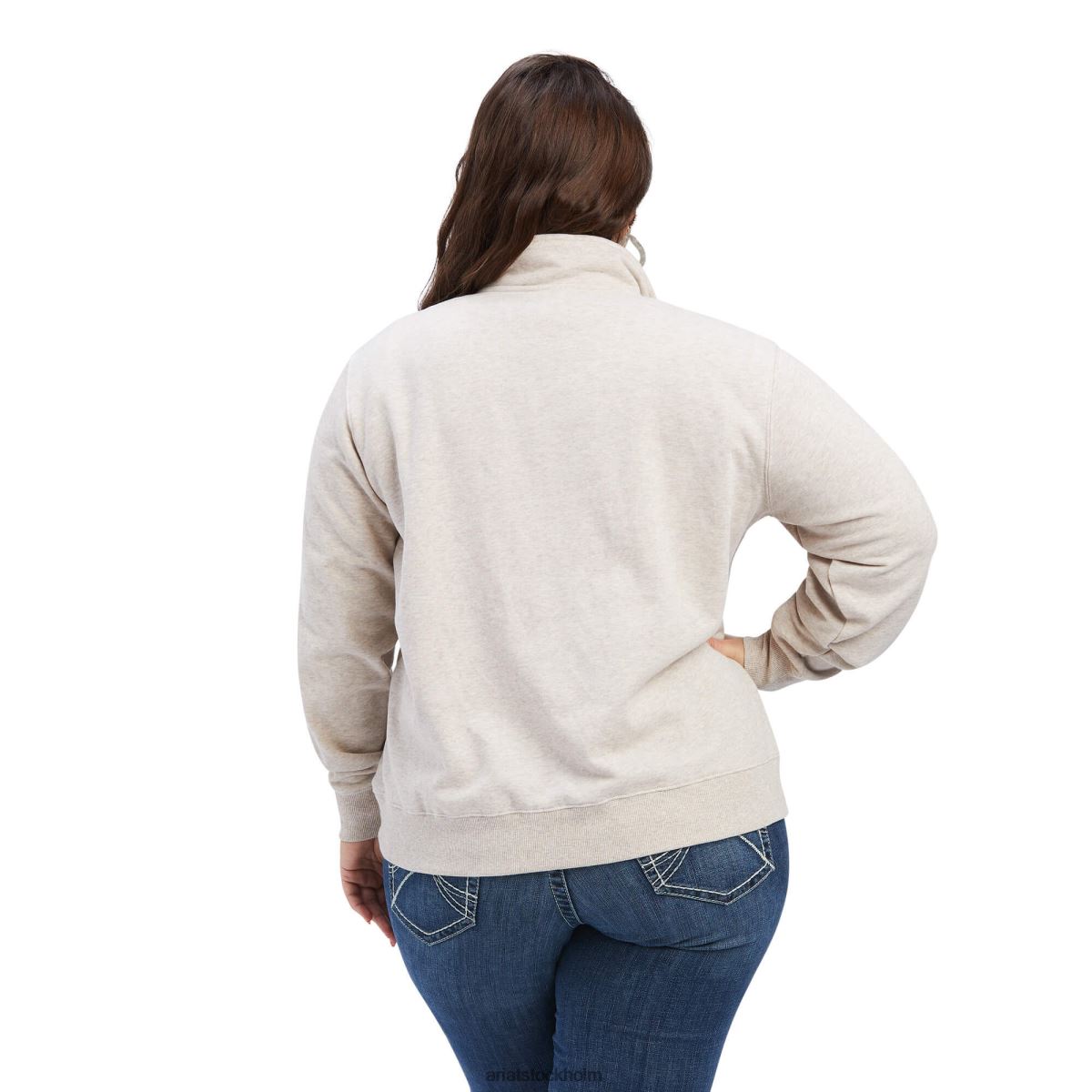 blast Ariat riktigt scenisk tröja med 1/2 dragkedja vete ljung kvinnor F04843337