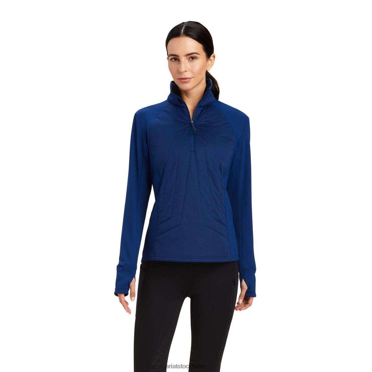 blast Ariat venture tröja med 1/2 dragkedja gods blå kvinnor F04843406