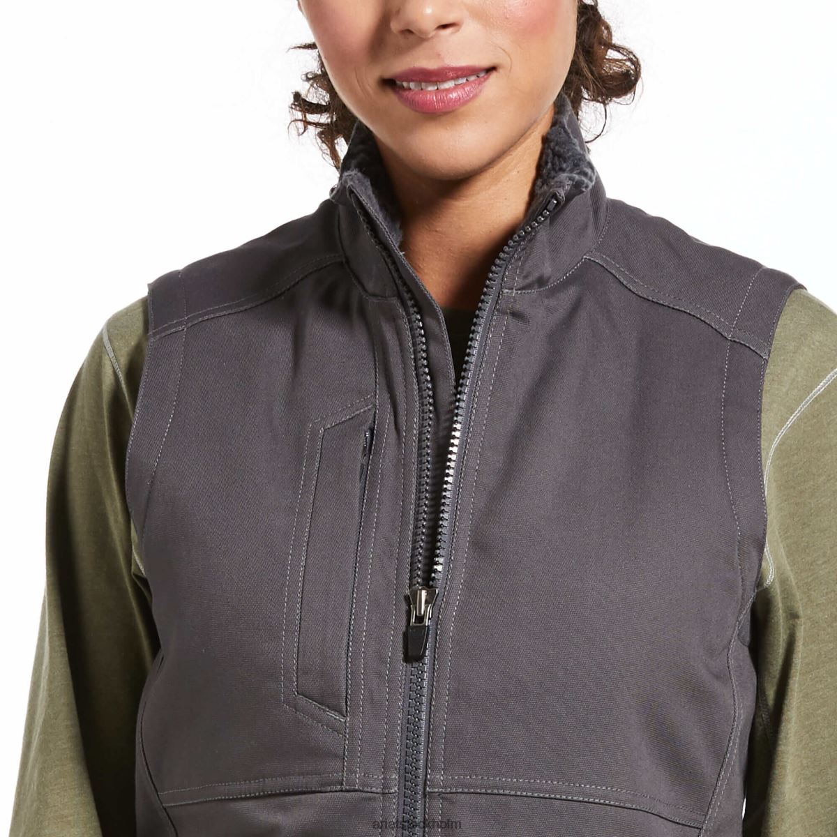 blast Ariat armeringsjärn duracanvas isolerad väst armeringsjärn grå kvinnor F04843589