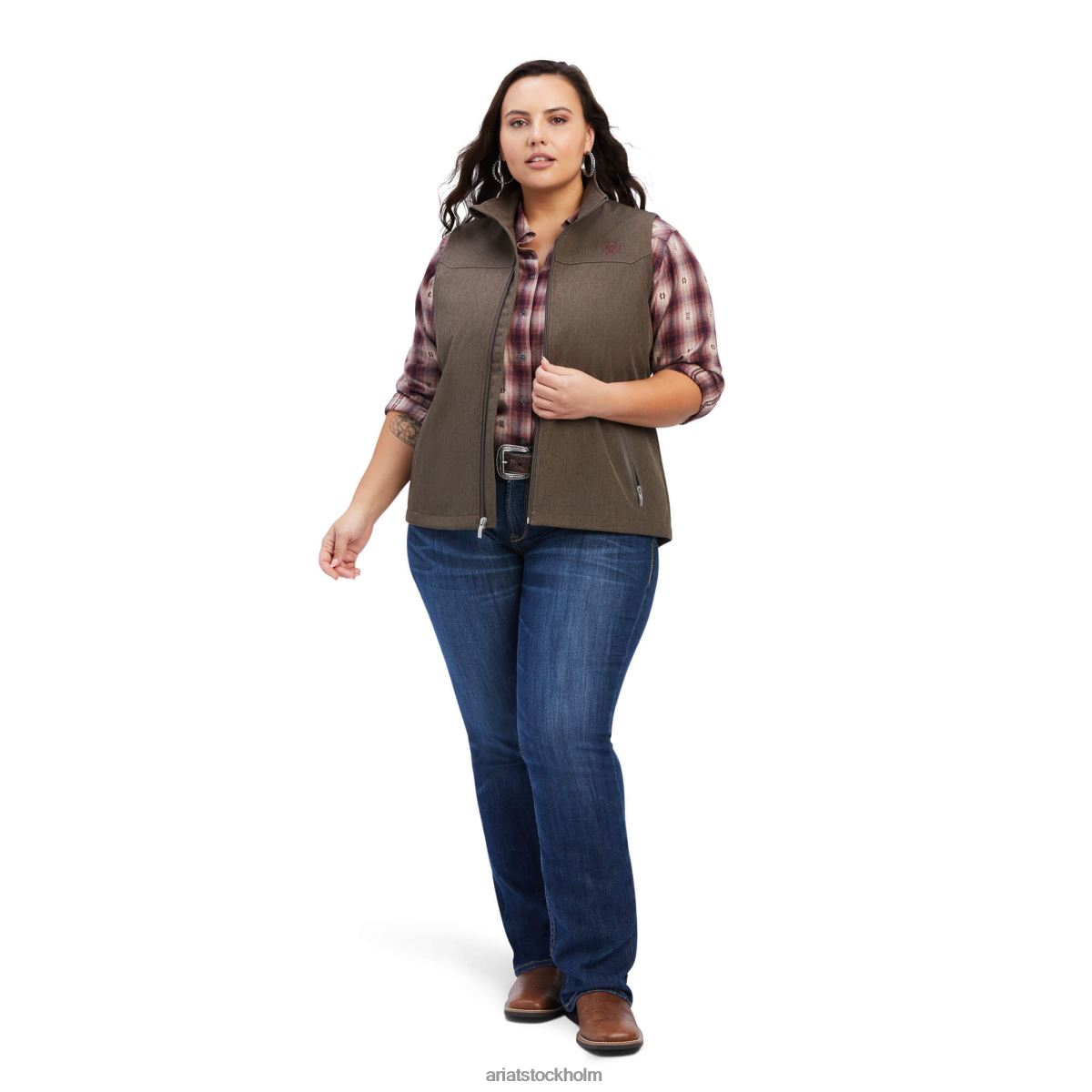 blast Ariat ny team softshellväst banyan bark ljung kvinnor F04843512