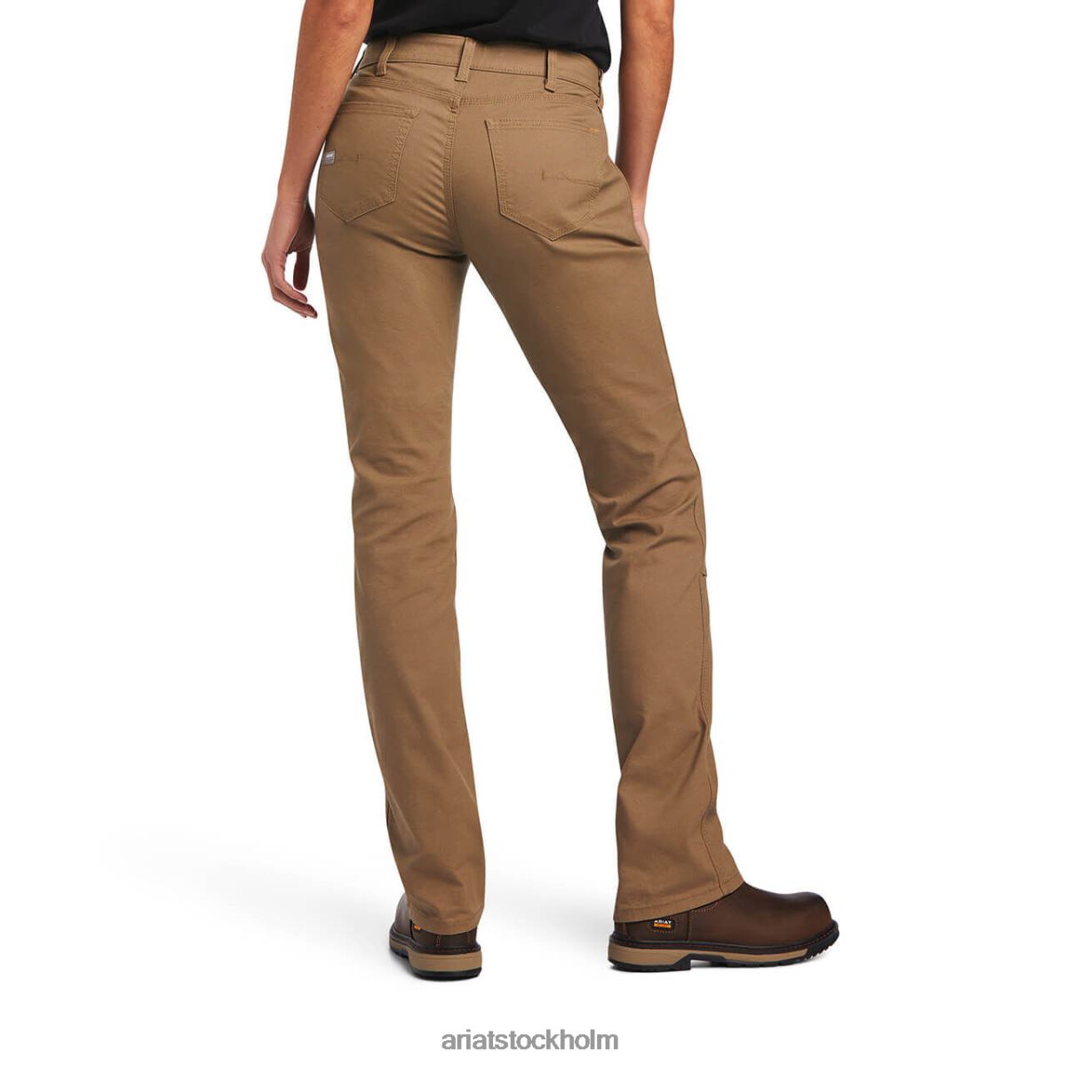 bottnar Ariat armeringsjärn durastretch gjort tuff dubbel front byxa fält khaki kvinnor F04842669