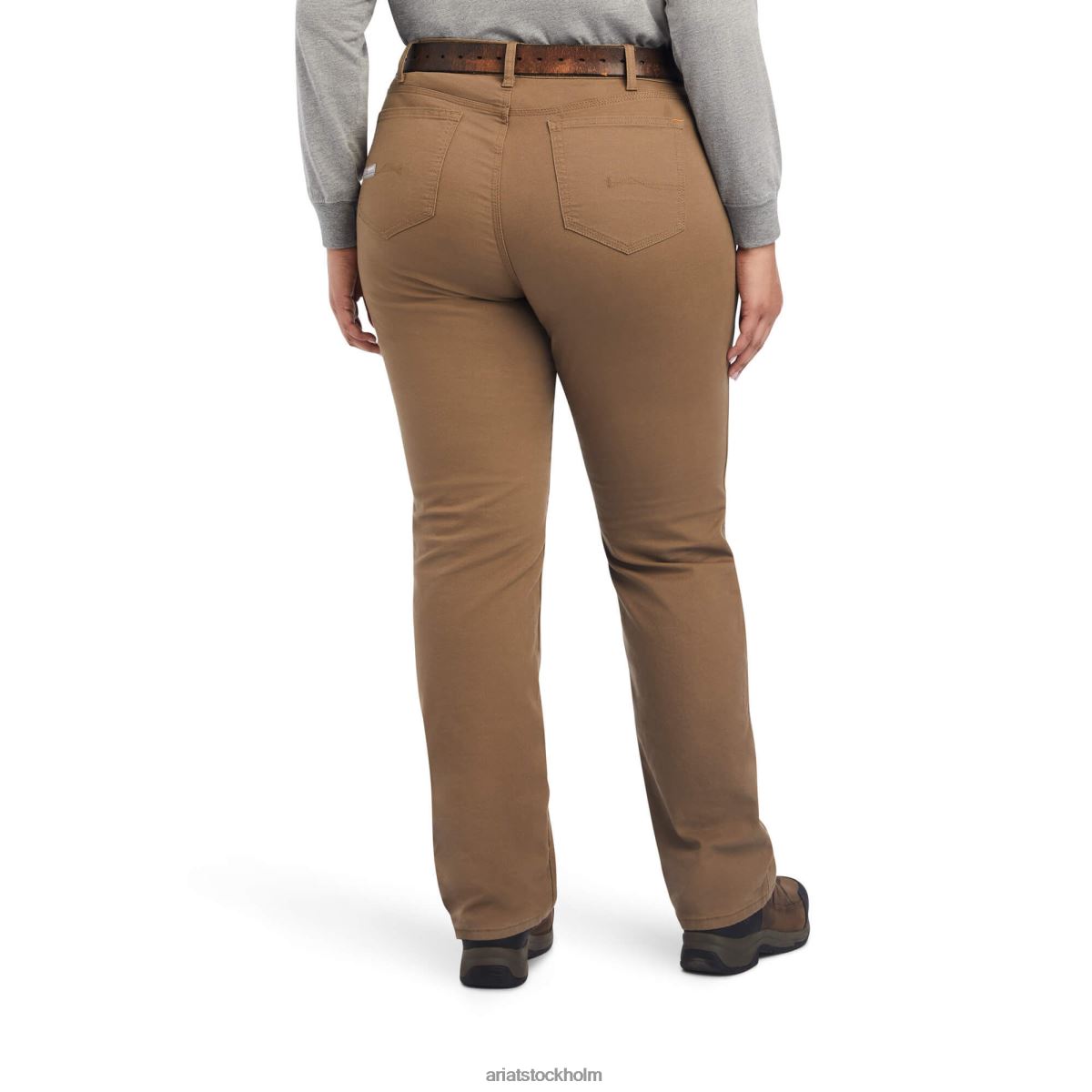 bottnar Ariat armeringsjärn durastretch gjort tuff dubbel front byxa fält khaki kvinnor F04842669