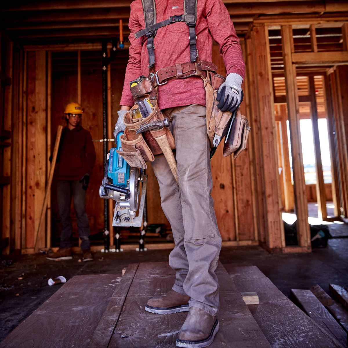 bottnar Ariat armeringsjärn durastretch gjort tuff dubbel front byxa fält khaki kvinnor F04842669