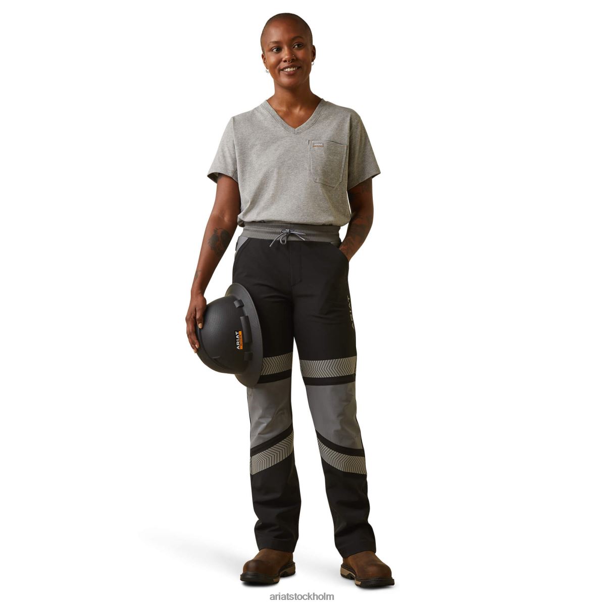 bottnar Ariat armeringsjärn durastretch pull-on slim leg byxa svart kvinnor F04842623