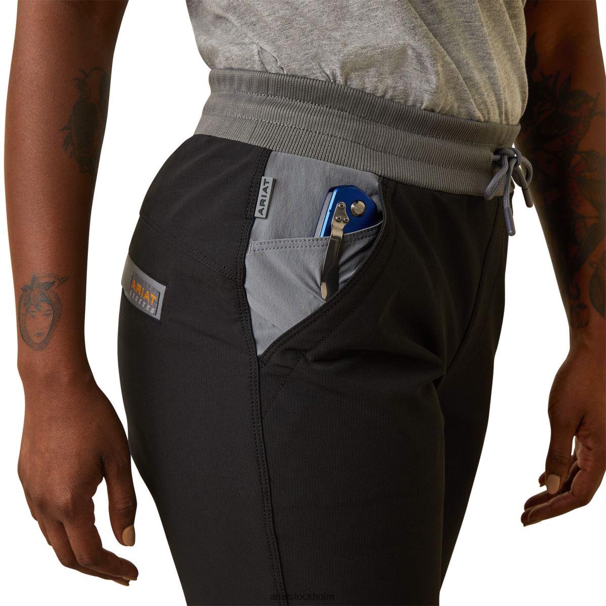 bottnar Ariat armeringsjärn durastretch pull-on slim leg byxa svart kvinnor F04842623