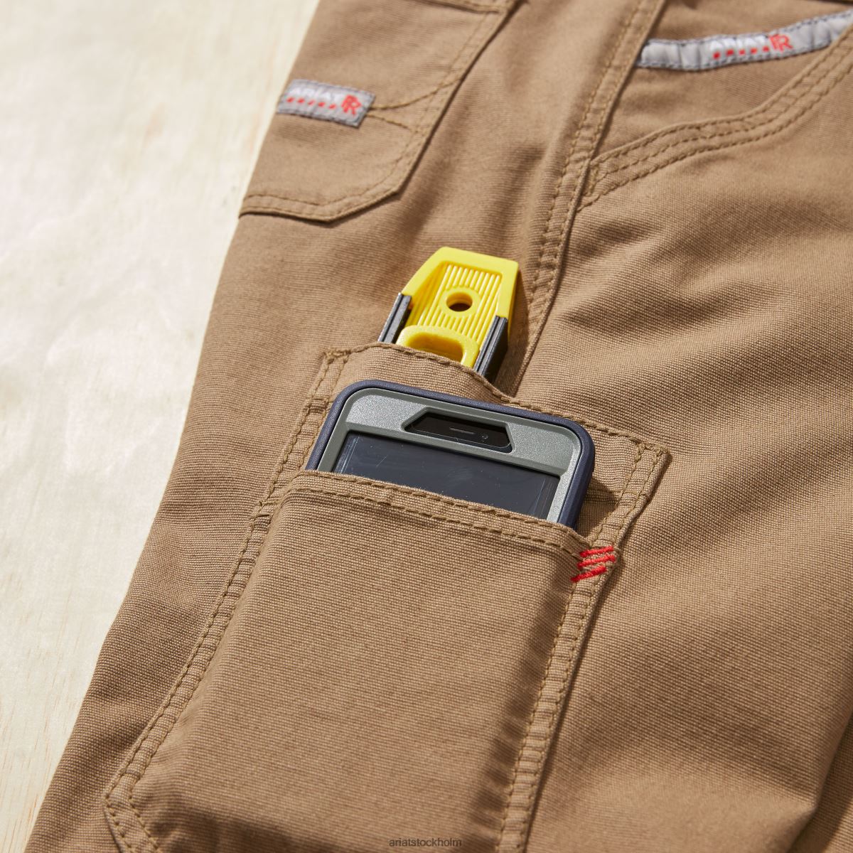 bottnar Ariat fr stretch duralight canvas staplingsbar byxa med raka ben fält khaki kvinnor F04842727