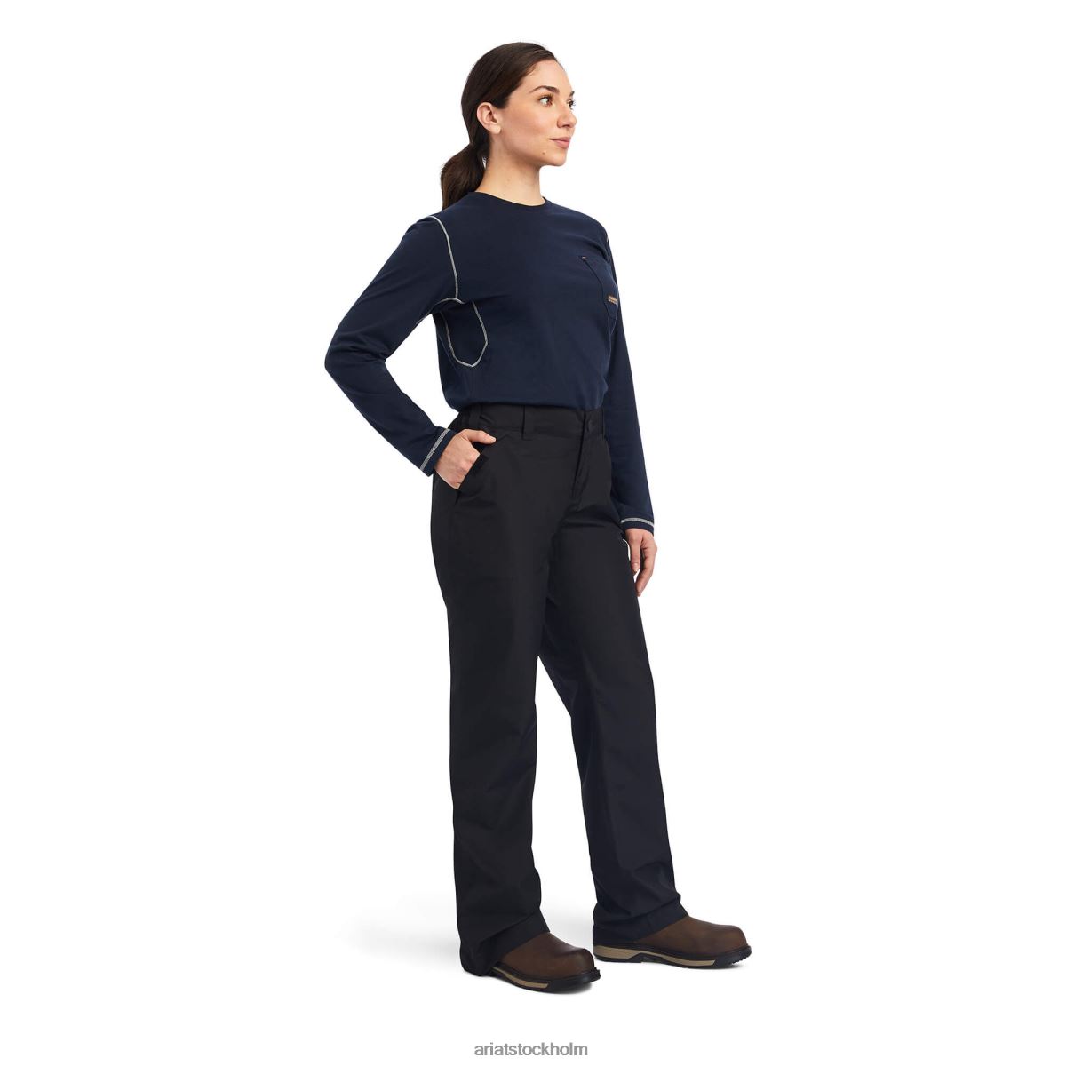 bottnar Ariat rebar stormshell vattentät byxa svart kvinnor F04842674