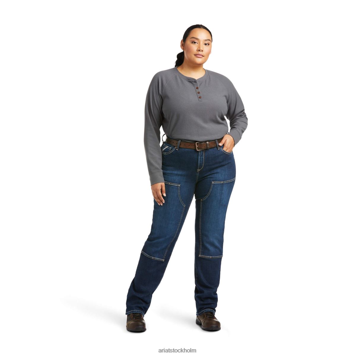 bottnar Ariat armeringsjärn durastretch dubbel front rak jean nitare kvinnor F04842538